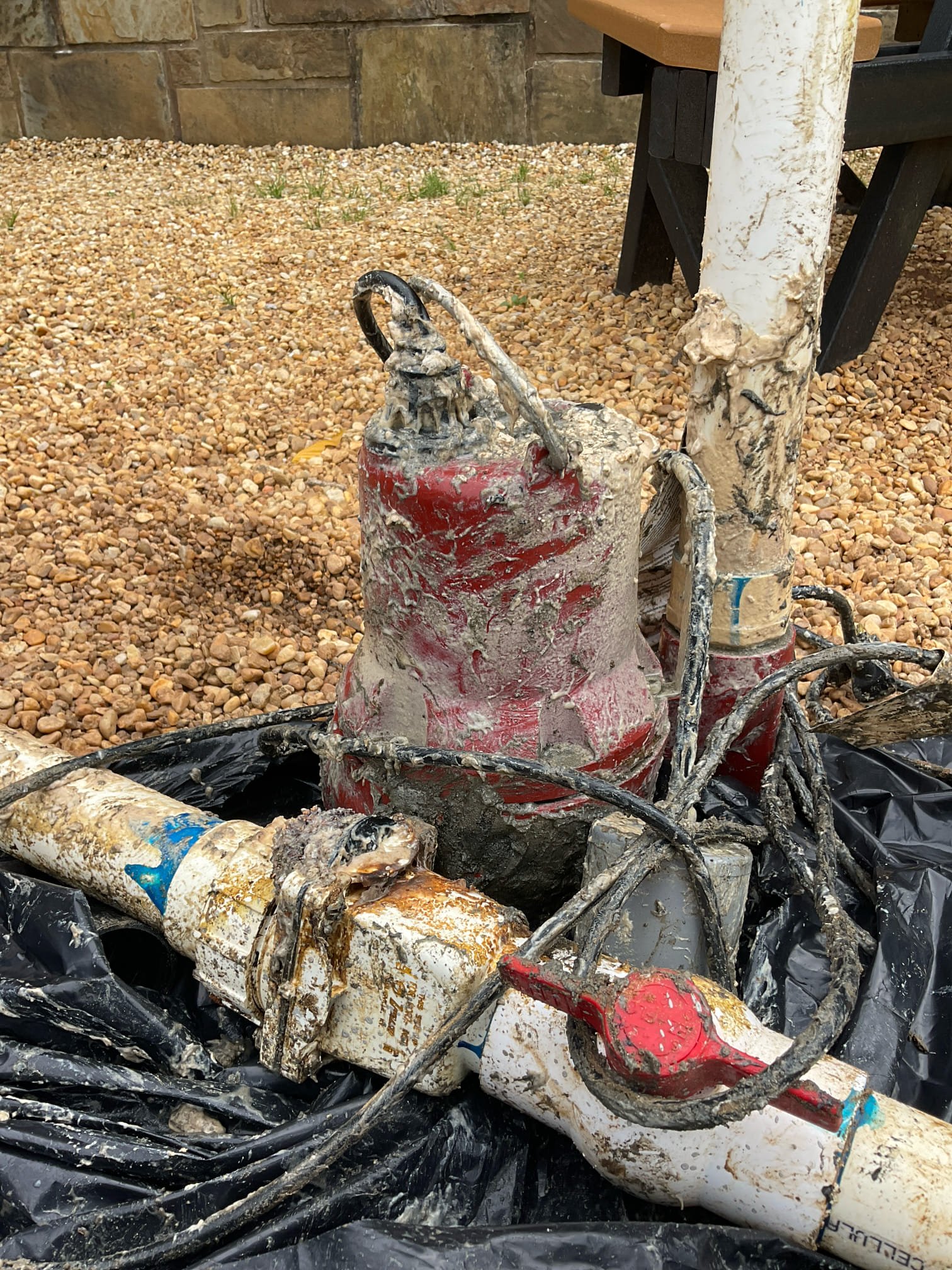 We replaced a faulty pump due to overloaded grease application, new pvc  check valve replaced with brass type 