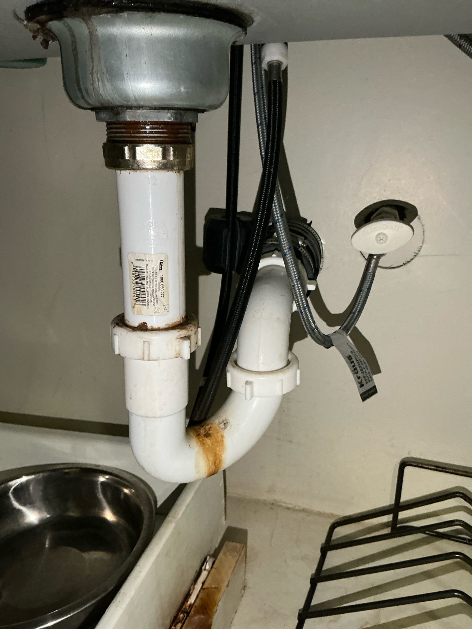 Performed win with Chen annual plumbing inspection. All plumbing is in good shape with no leaks. Noticed small leak coming from kitchen sink basket strainer. Left estimate to repair. Also could not get access to water heater room in basement to check heater. Pressure is okay and at 50 psi. 