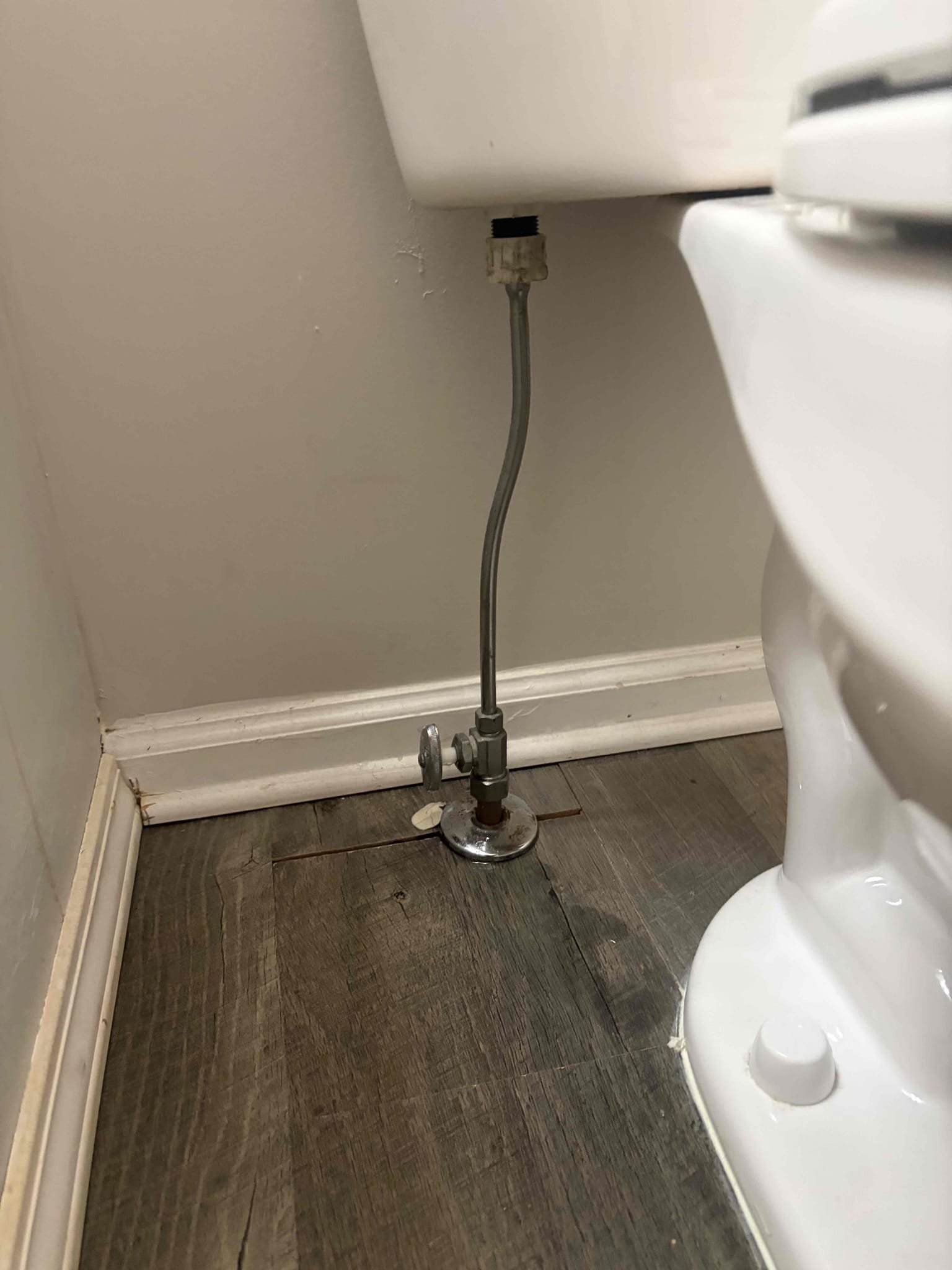 Replacement of the service stop, water doesn’t not turn off and the water leaks from the stop
Installation of the customer supplied bidet 

For this customer, we installed a brand new CUSTOMER supply bidet for their toilet upstairs however, when I went to go turn off the water for the shut off valve, the shut off valve did not stop leaking when fully turned off so therefore, I recommended that we replaced the shut off valve and installed the new bidet and the customer agreed so that is exactly what we did installed a new chrome cover plate new quarter term compression angle stop along with a new 20 inch braided supply line. Once installed, there are no leaks from any of the work that was performed today. Turn the water on/off the inside of the home. Water heater is in good condition electric water heater and the pressure is at 45 psi. CUSTOMER is all set.