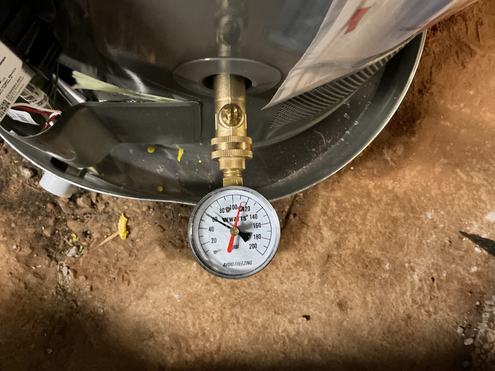 Customer stated they were aware of really high-pressure in home when I arrived. Checked pressure at water heater and found pressure to be at 120 psi. After a thorough evaluation, found heater of old age and thermal expansion tank to also be bad. Gave Customer options for repair/replacements in order to address these issues. Installed new Rheem 40 gallon gas, water heater and new watts PRV with three-quarter ball valve. Also installed new thermal expansion tank with bracket. After work was complete checked for leaks and proper function of these items. Pressure is now set to 60 PSI.