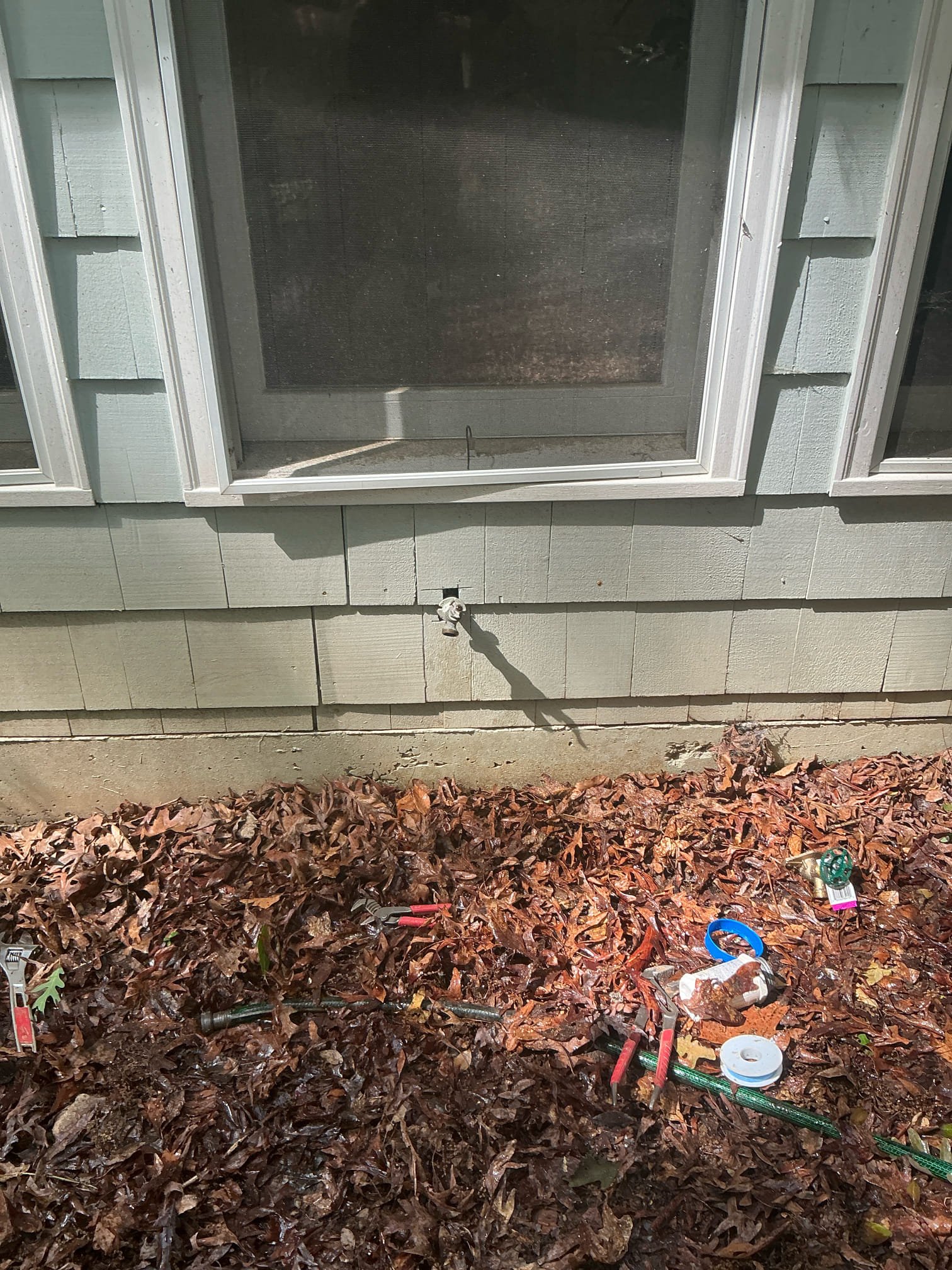 Performed annual inspection. Flushed water heater. Found right side hose bib handle broken. Replaced hose bib on right side of house with new hose bib. Tested and left in good working order.
