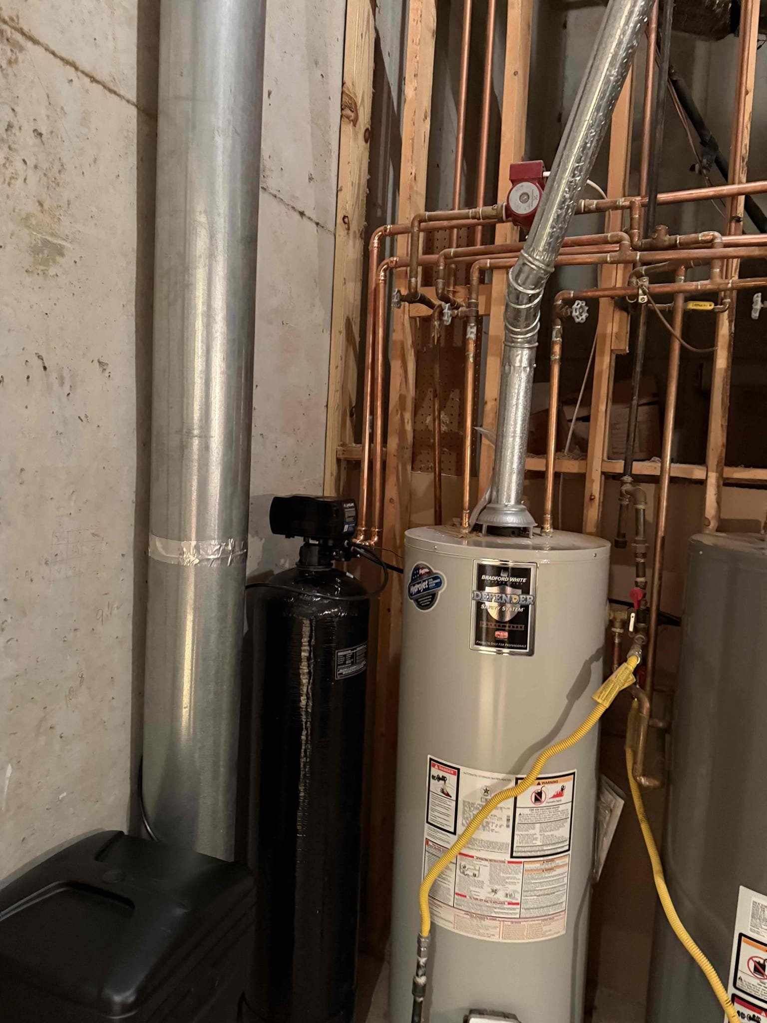 Returned to install two customer supplied cartridges and a customer supplied whole home filtration system and softener. Removed old softener and installed new filtration system and softener in the basement closet. Installed two new cartridges in the master shower. Turned water back on to check for leaks and found no leaks. Flushed system for 70 minutes and set it up according to the directions. Tested to make sure both shower cartridges were working properly and the shower was getting hot and cold. Both showers are working properly and no leaks upon departure 