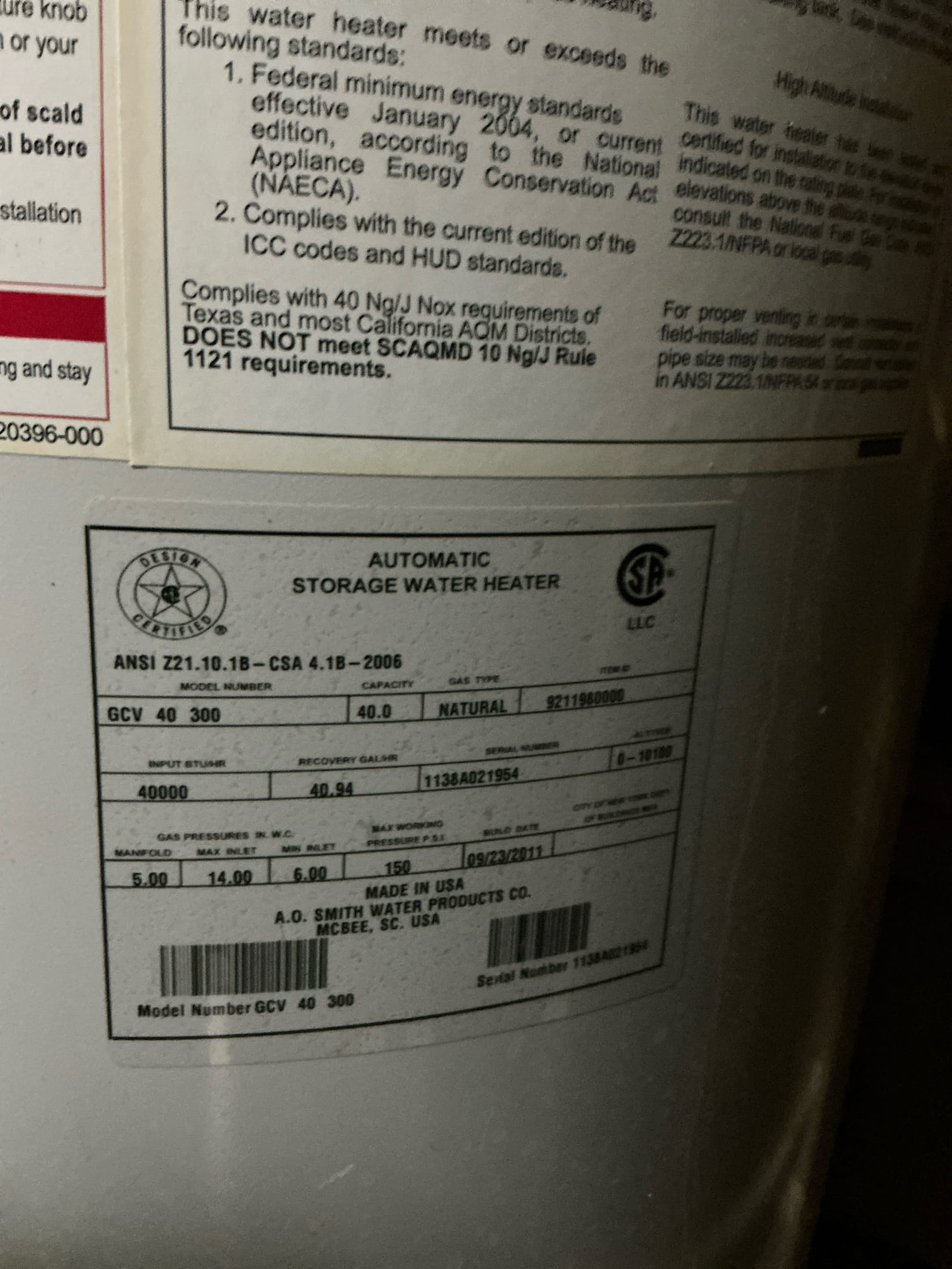 Found water heater in laundry room leaking. Removed existing water heater and installed new 40 gallon ng water heater with pan and new thermal expansion tank. Tested and left in good working order.