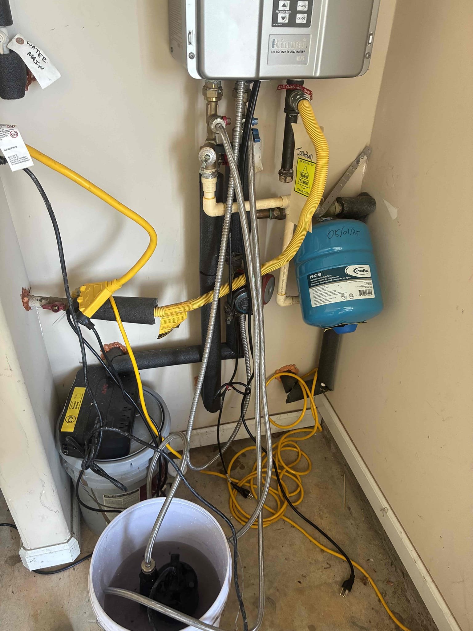 Customers Rinnai showing code 10 when I arrived. Explain to Customer about potential issues and process of elimination to determine issue, which is causing the code error. Did annual tankless water heater flush from membership with this process. Also removed fan cleared fan of debris and cleaned flame rods. Explain to customer about age of heater and suggested if problem continues possible replacement.