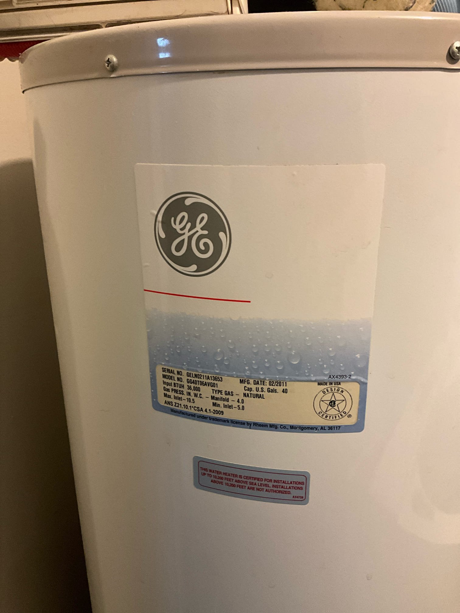 Customer had a water stain on the kitchen ceiling. Customer had called insurance to determine next steps. Insurance had dictated that a plumber needed to submit a report. Inspected the area and gave customer option to cut drywall. Also left price to replace water heater because it is 15 years old and is past recommended replacement point. 