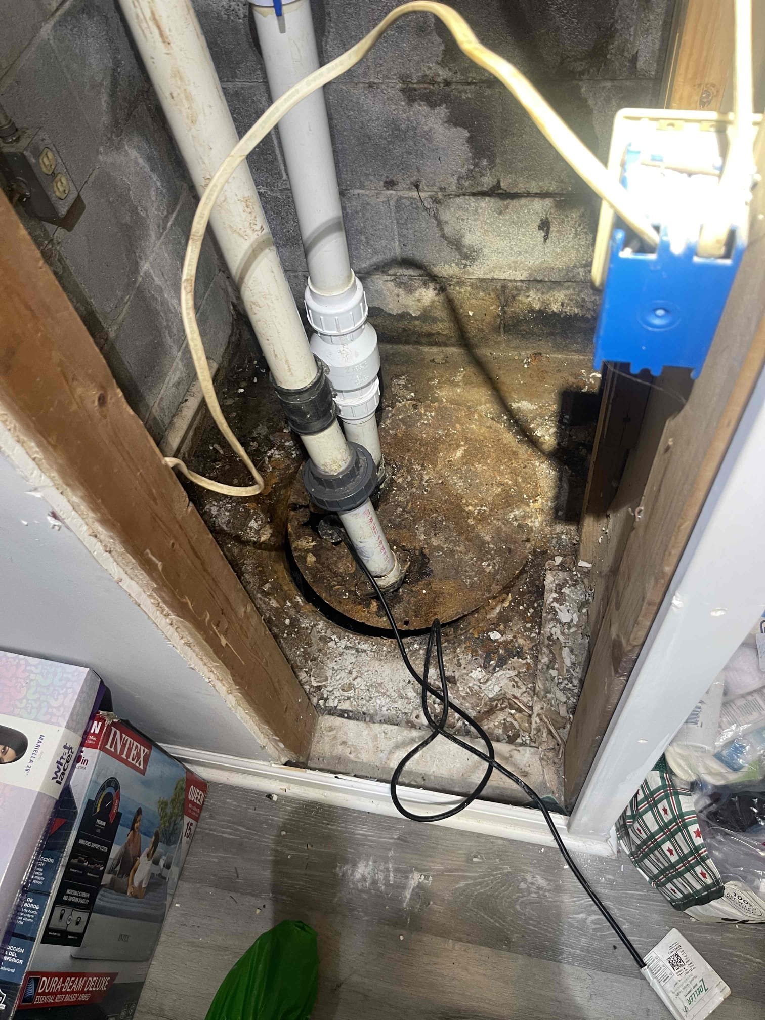 Came out for a failed sewage ejection pump. Accessed the basin and confirmed the outlet had power. Pump making a humming noise and the basin lid was heavily rusted. Gave quote to cut out the piping and remove the pump from the basin. Also gave quote to replace the pump and lid if necessary. Customer decided not to move forward with any of the quotes at this time. 