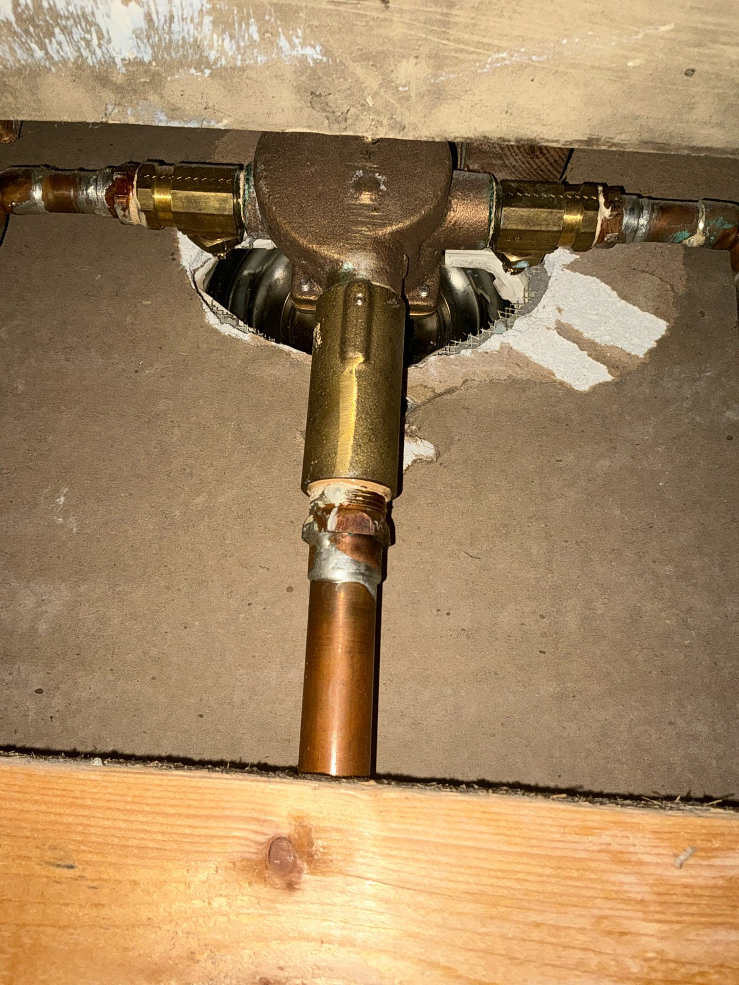 Customer ordered parts for shower and returned to install. Water was shut off at shower from built in stop valves. Installed newport brass cartridge provided by customer with new o ring. Assembled shower fixture and tested for proper operation. Shower is working properly and no leaks after work completed. Also checked other bath and shower fixtures. Cleaned work area