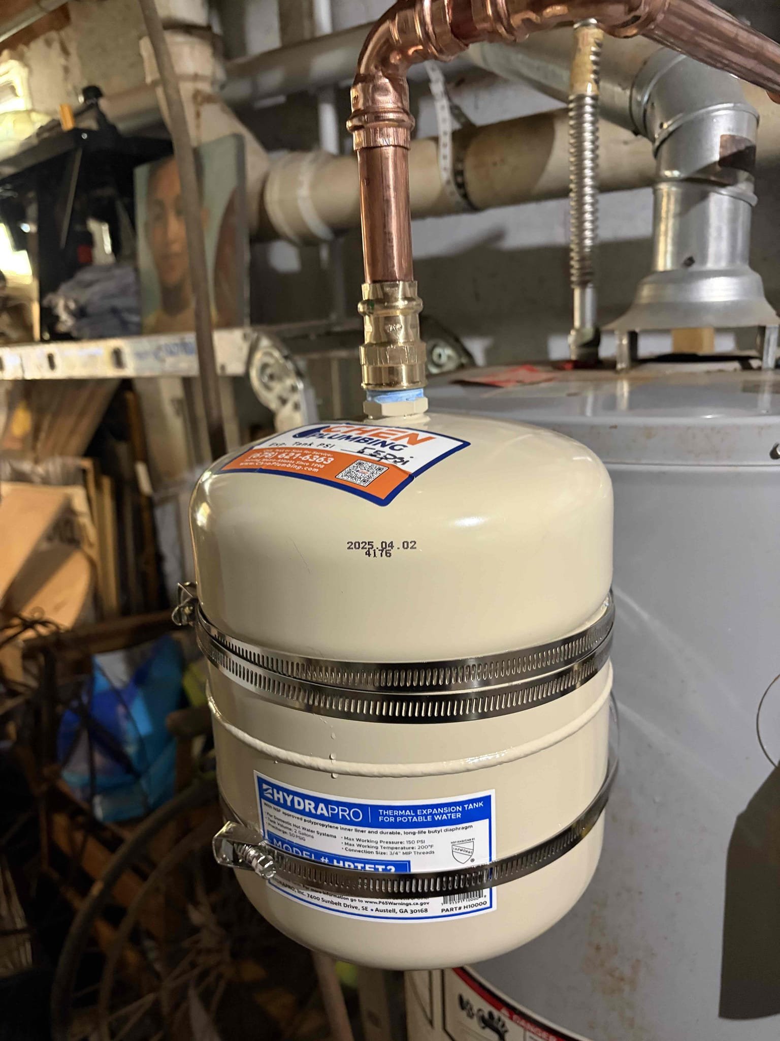 Install thermal expansion tank with bracket attach to the water heater.

This homeowners water heater is at 10 years old currently, the water heater continues to provide hot water. I am going to recommend the replacement of this heater. Replace it will a pro 50 gallon tall tank. Water pressure is fine right at 65 psi. There are no water leaks at time of service. We replaced the thermal expansion tank due to a leak on the tank itself, following that, the tank was not supported so therefore we needed to support the tank, there wasn’t any studs or wall wood wall nearby so therefore we attached the tank to the tank. Hard piped the heater with copper. At this time there are no leaks and the homeowner has hot water. 

 But I was cleaning up my area from the work that I just done. I had noticed a gas smell coming from a gas pipe a little bit further away from the water heater and I had mentioned it to the customer so therefore I put my gas leak detector and my bubbles and we were able to sour