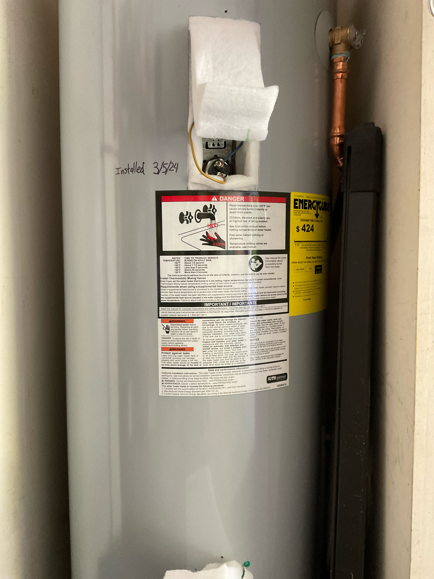 Customer stated that water heater kept tripping. Tested both elements and all thermostats. Found that top element was burnt out/not working properly. Recommended to customer to have both top and bottom element replaced and customer agreed. Went ahead and shut power off to water heater and drain down water heater. Replaced both elements. Turn water back on and tested for leaks and no leaks were present at this time. Bled all air out of system and turn power back on. Water heater was humming, which means it was heating so customer should have hot water within 40 minutes. Cleaned up work area.