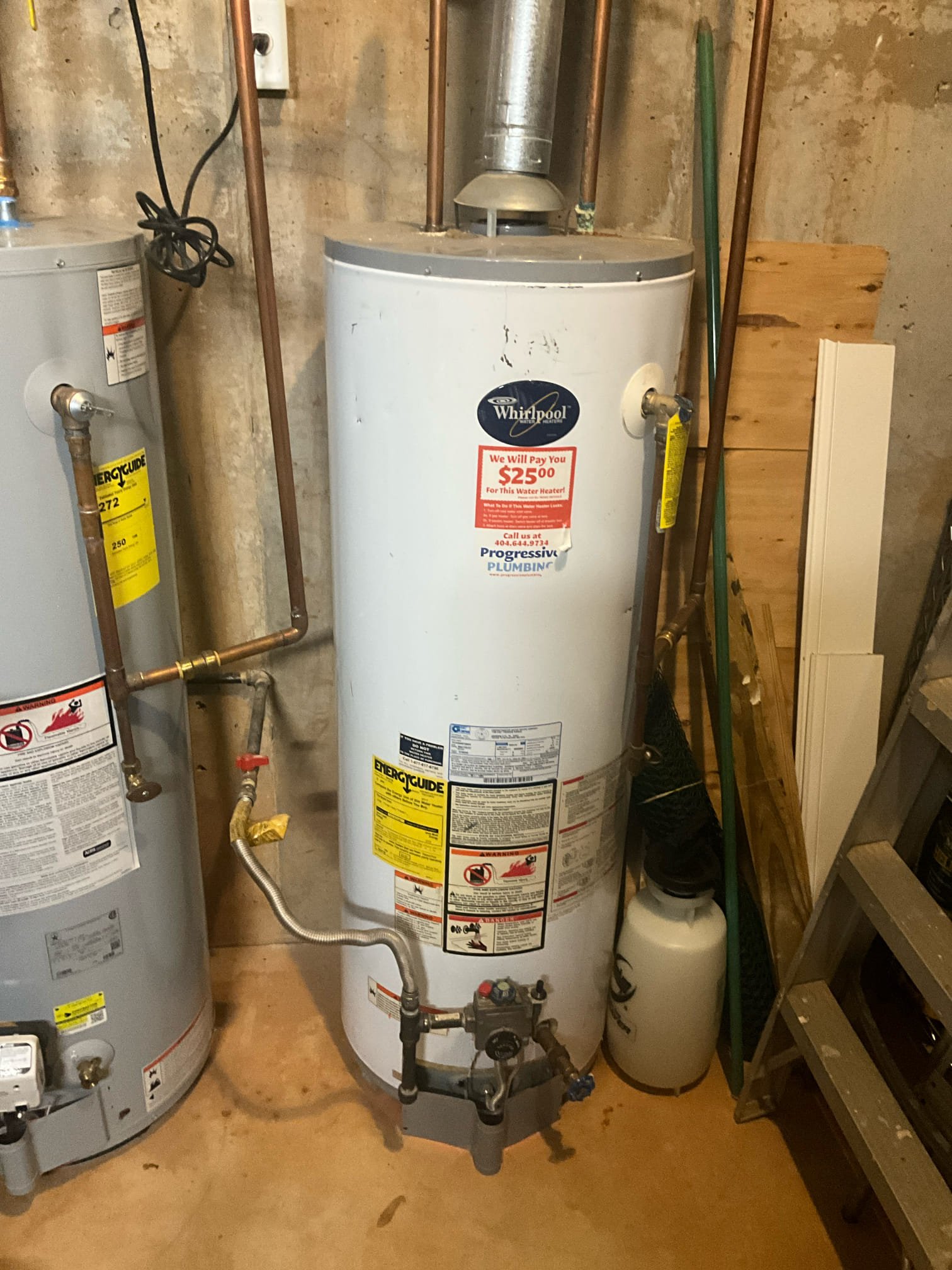 Customer had a water heater that was close to leaking and 20 years old, a dripping tub/shower valve, a leaking check valve for sewer ejection pump, and a mildew smell in the master shower. Replaced the water heater and the ball check combo. Resealed the lid to avoid sewer smells in the basement. Attempted to replace the shower cartridge but the replacement cartridge didn’t have the right head to reattach the handle. Removed the sold work for the shower repair and will return for the quoted price when the part is located and ordered. Tested all work to ensure proper function and no leaks, none were found. 