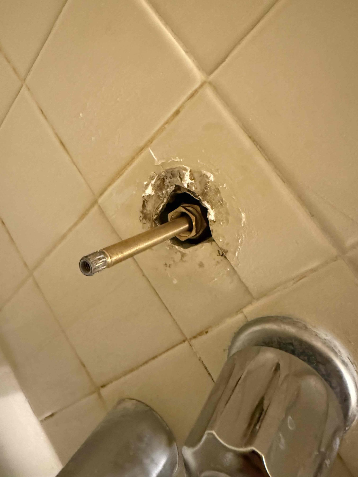 3 handle shower valve not working properly upon arrival, customer stated the cold water won’t shutoff on his 3 handle shower valve. Informed customer we could try and rebuild it with a new stem but there would be no warranty. Gave customer estimate, customer approved estimate. Pulled old stem out and installed new one. Turn water back on to check for leaks and make sure the stem was working properly. Handles are now working properly and no leaks upon departure 