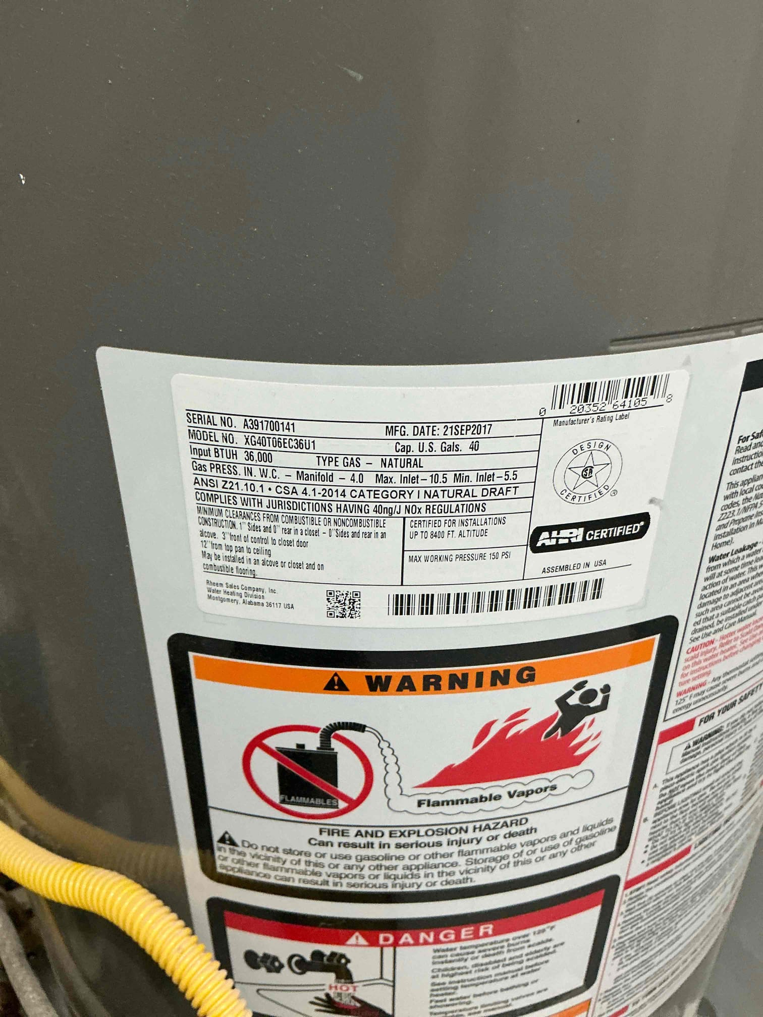 Performed plumbing inspection with win with Chen. No issues found while completing inspection, all fixtures and piping have been replaced in home. Completed inspection and filled out dekalb county certificate of compliance form for customer. Also cleared shower drain in master bathroom. Tested for proper operation. Cleaned work space. 

Left estimate to replace water heater 