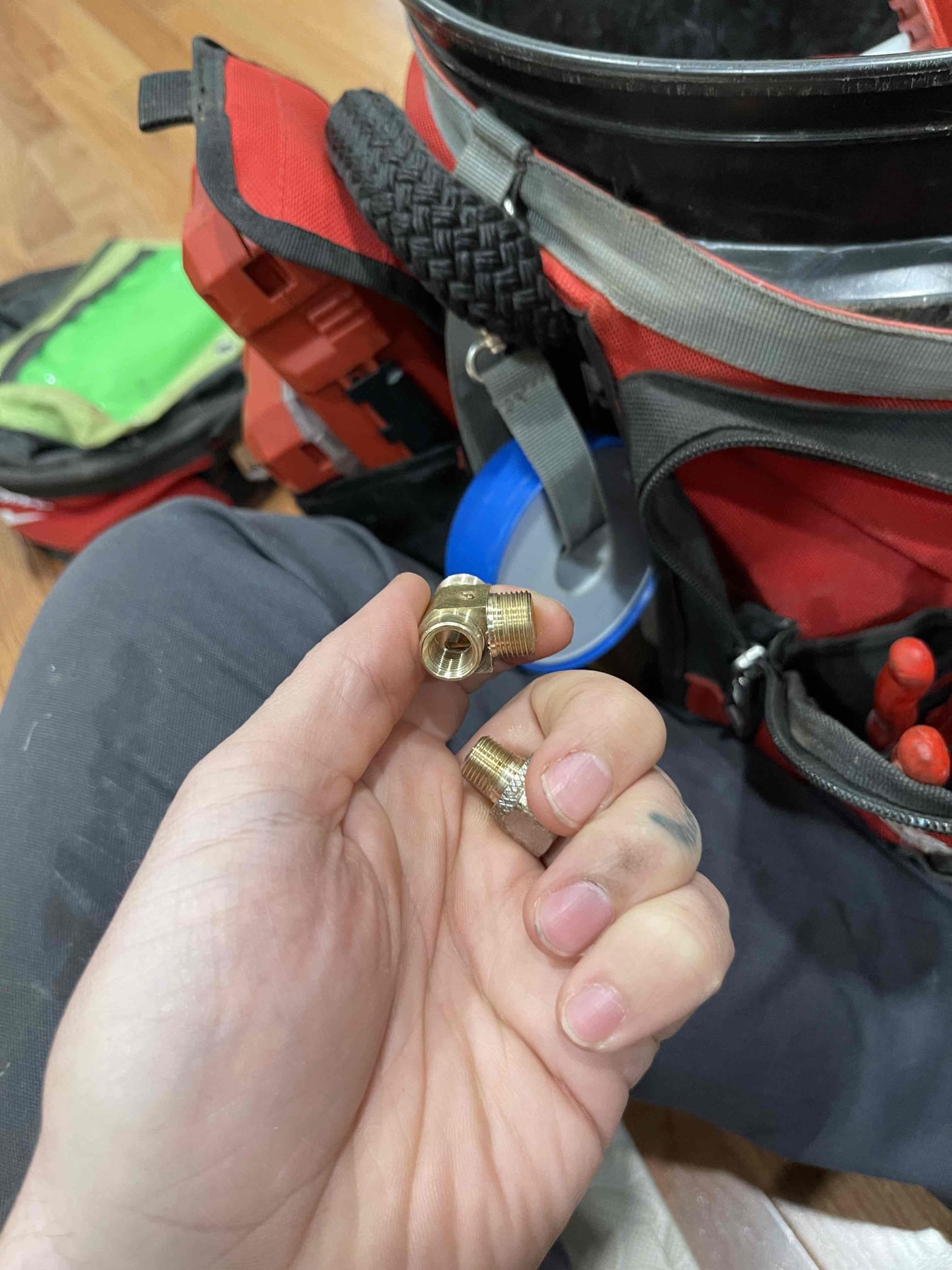 Homeowner recently had his kitchen remodeled. They used a threaded tee connection on the hot side of the sink to split the line. One of the threaded connection had no gasket or sealant on it and was slowly dripping. I sealed the threads and reinstalled it. Confirmed no leak after sitting pressurized for a few minutes. Left quote to replace the kitchen drain line as it has rusted nodules in multiple locations. 