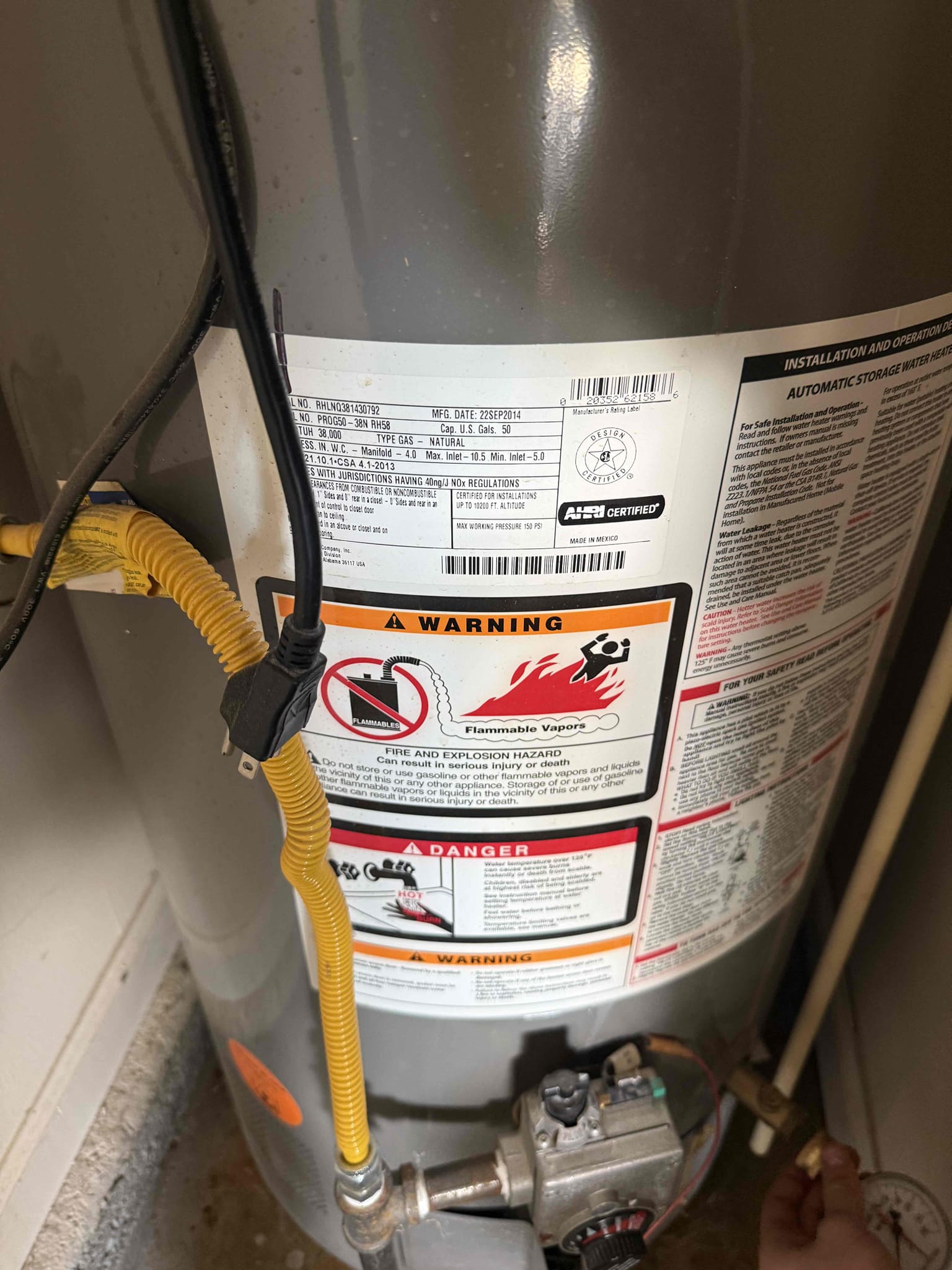 Gave customer estimate to replace 50 gal gas tall with added a new expansion tank, pan, and shutoff valve. 