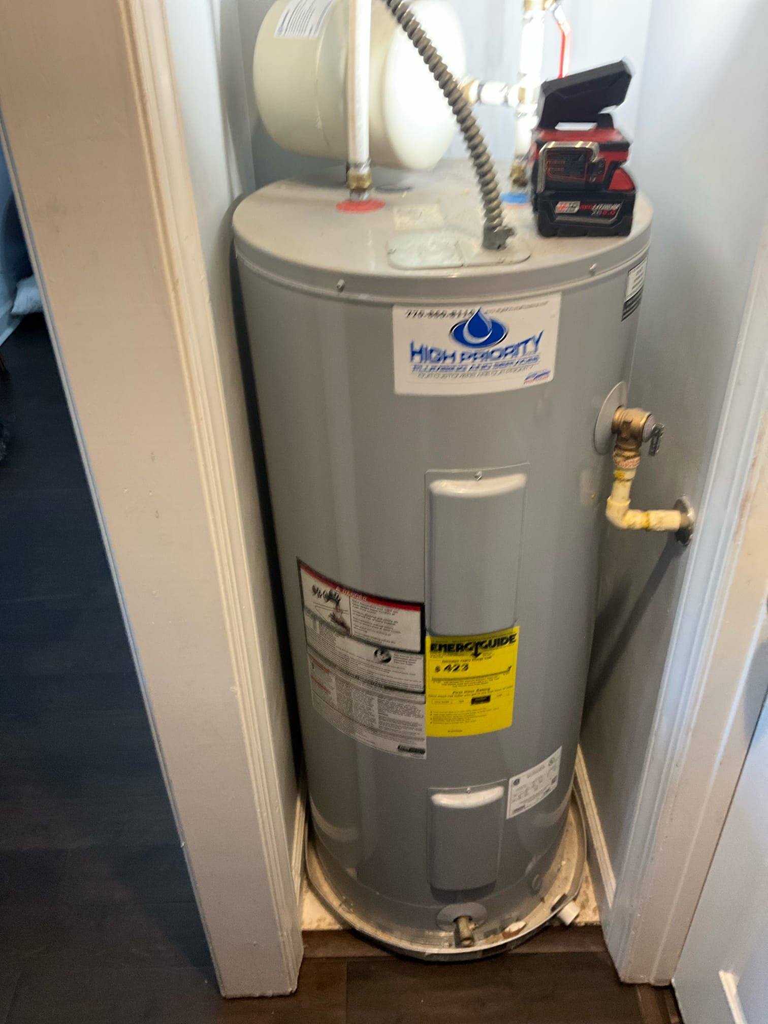Call for annual maintenance visit and inspection.

Arrived and met with Ms. Candice.

I discussed the process for our inspection and maintenance visit, as well as Luther benefits of the membership.

We performed a thorough inspection of all plumbing systems and performed water heater flush.

History of home:
25 year old home. Candice has lived here since. 2017.

Water heater replaced shortly after she moved in. Water line has had. Repair, and then a total replacement. Pressure regulating valve less than five years old. Kitchen, laundry, powder room, water heater on first floor. Master bathroom on second floor. Water heater is electric. Gas service to home enters on right side. Waterlines are cpvc throughout home.

Inspection findings:
Universal to home: compression shut off valves for toilets nd fixtures instead of solvent weld stops. Poly supply lines, sometimes pushing on pipe.

Water heater: Water expansion tank intact and functioning. Functional ball valve. Drip pan. Unit is 2018 m