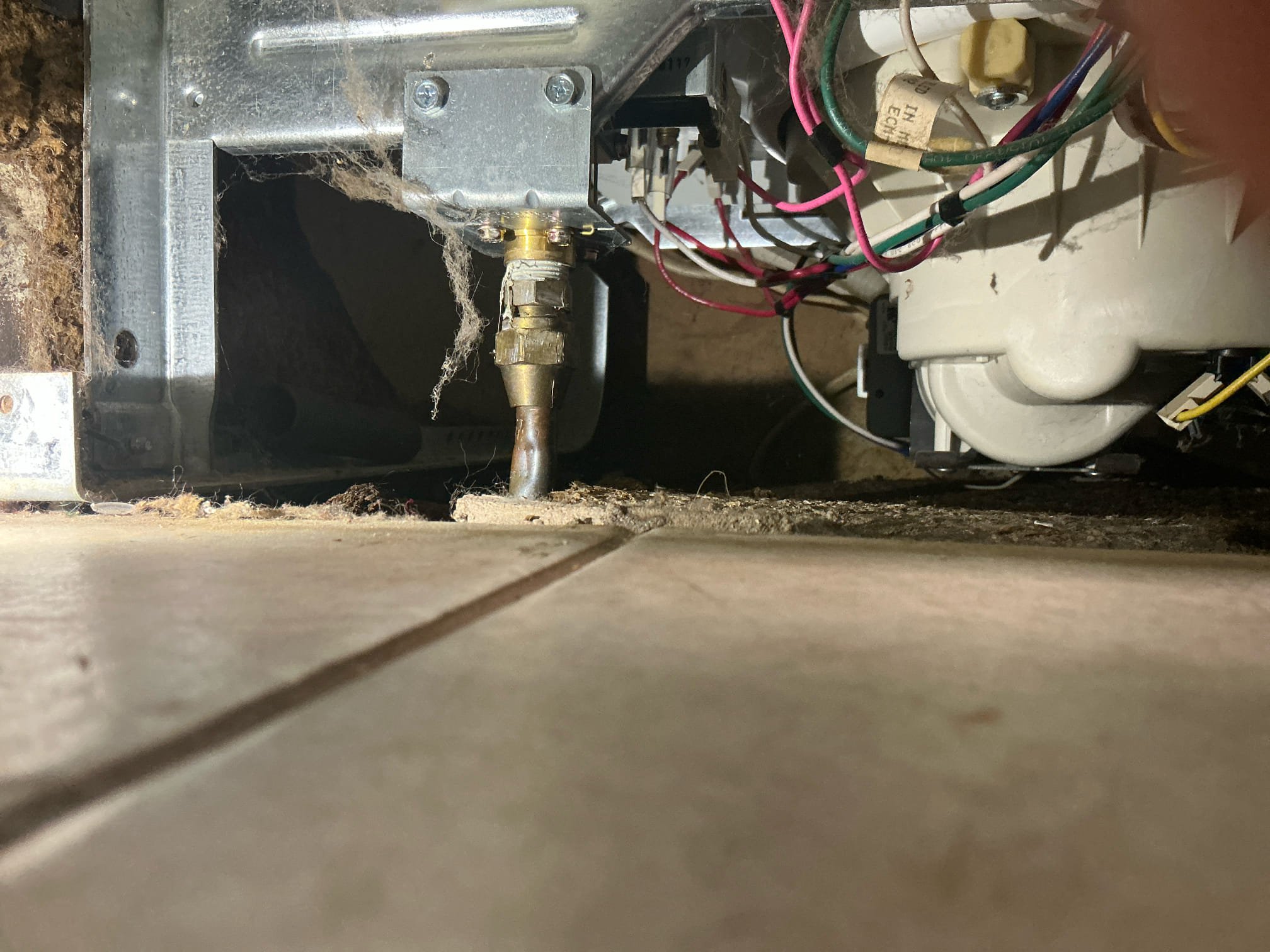 Found dishwasher leaking. Ran new line for dishwasher to under kitchen sink cabinet. Turned water back on and checked for leak. Left in good working order. Did not connect dishwasher due to leaks from dishwasher itself.