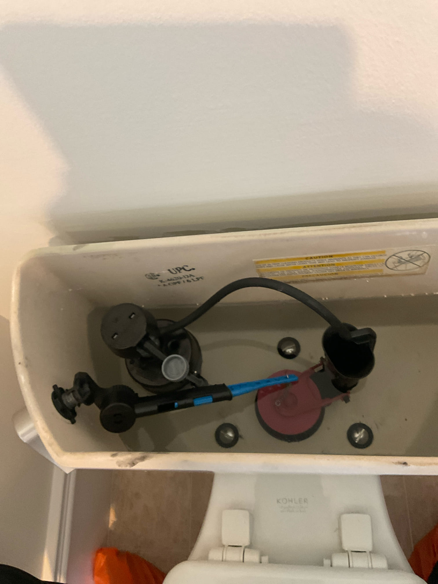 Warranty call for fixing a running toilet with a brush nickel tank level , checked a basement bathroom sink faucet , will check on parts quote repair or replacement. 
