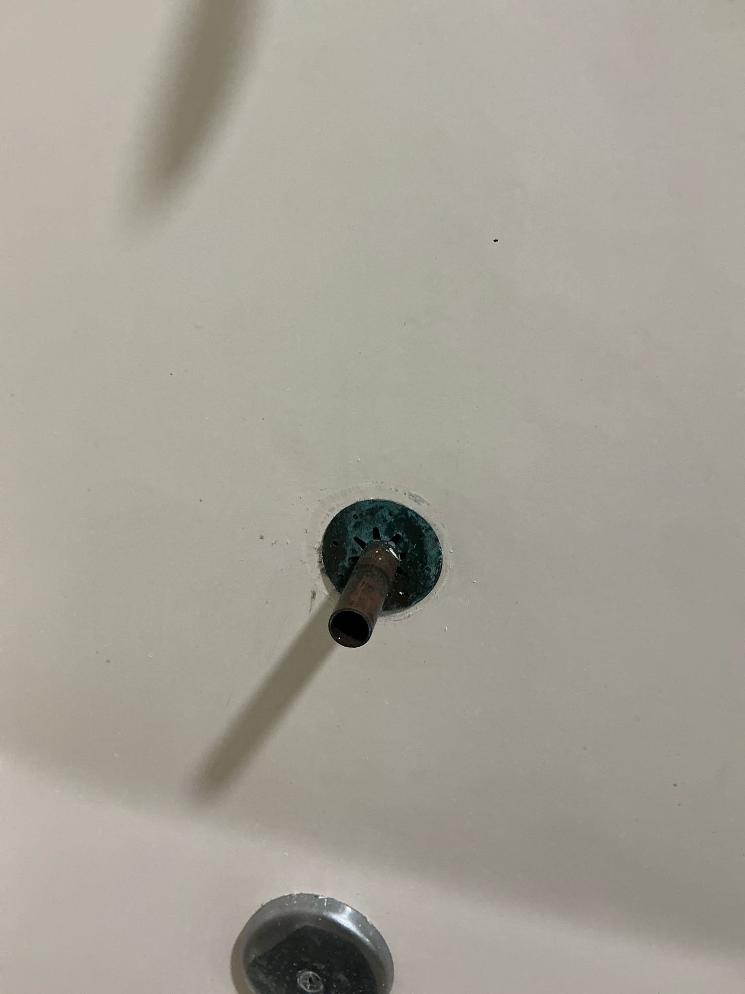 Old spout removed on arrival. Installed customer supplied spout in upstairs guest restroom tub. Tested and left in working order. Found water in water heater pan and water heater is from 2007. Estimate given for replacement.