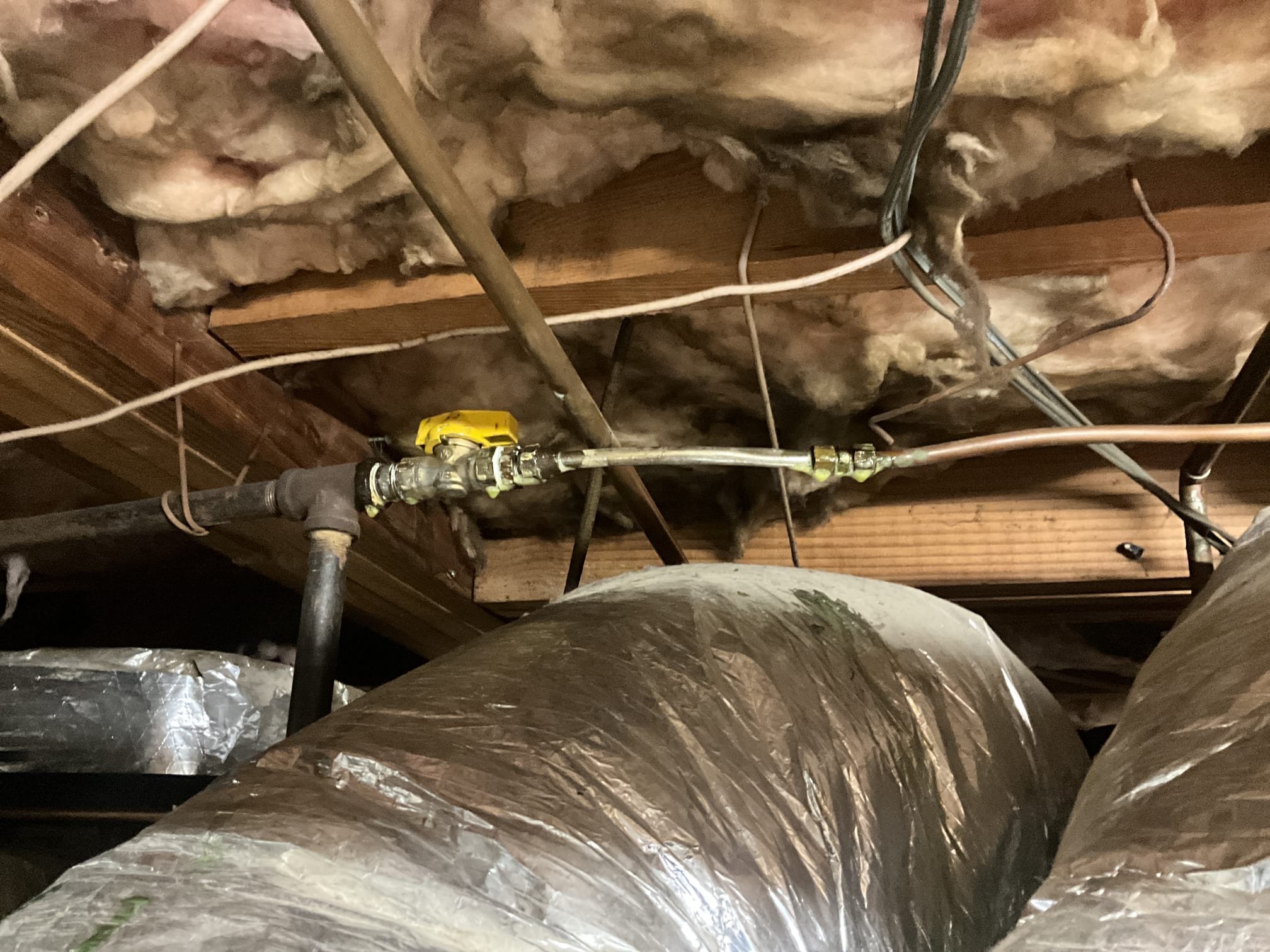 customer scheduled Chen Plumbing annual membership inspection. Customer wanted us to look at the front hose bib because it was dripping and the angle stop on a toilet was dripping. Performed the annual inspection and additional recommended replacing the PRV to correct the pressure and reworking the stops and supply lines under the basement kitchen sink due to the age and condition. Customer declined work for the basement stops and Prv. Customer approved work for the hose bib replacement and fixing the gas leak that was found. Made customer aware that any installs on a high pressure system carries no warranty. Also made customer aware that the gas line is run in copper. Copper is not an acceptable gas line material. Recommended having fireplace company look at running the line in the correct material. Customer declined but approved replacing the stop and reseating the copper line to correct the leak. Made customer aware that any work done on copper gas lines also carries no warranty. Cu