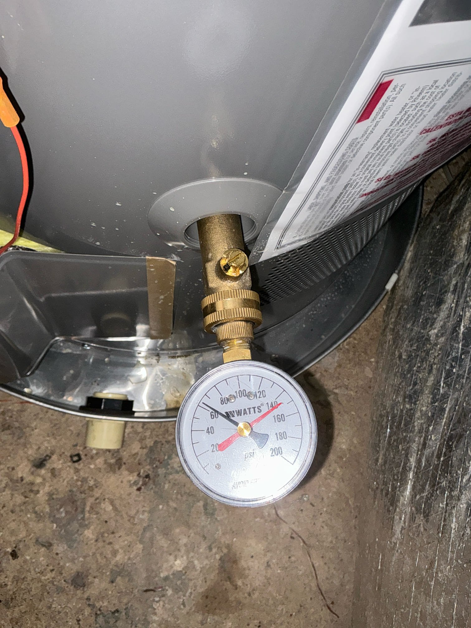Shut off water to home and drain water system. Cut out and remove old failed regulator. Install new pressure regulator and set pressure to 65psi. Test for proper operation and leaks. Clean work space. 

Performed water heater flush with win with chen