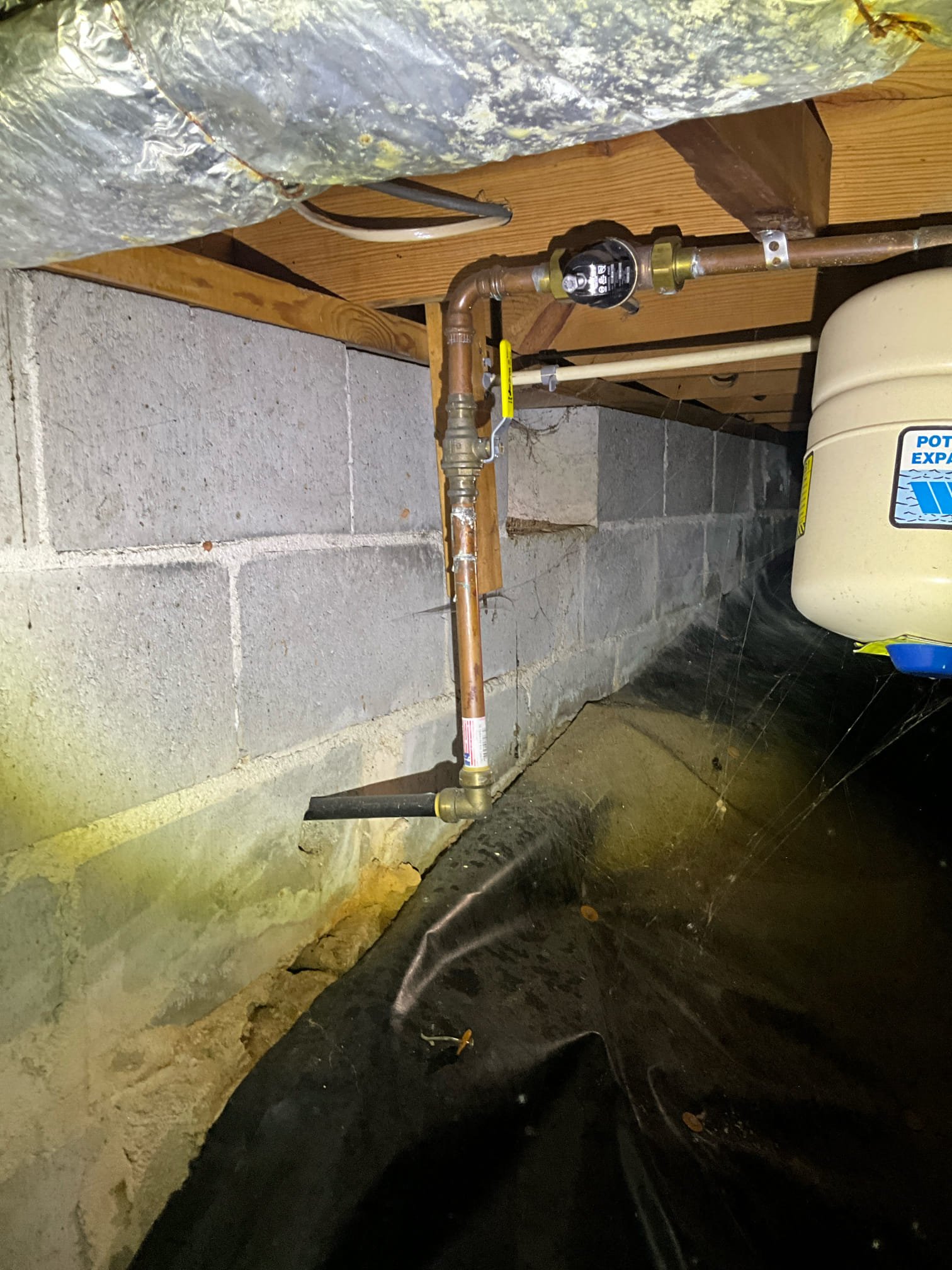 Customer had low flow in home after running a single fixture. Checked pressure drop in house for over a 30 psi drop. Recommended starting with prv and thermal expansion replacement. Also recommended replacing the water heater since it is almost 20 years old. Customer accepted work to replace prv and thermal expansion tank. Set new house pressure to 58 psi with only a 5 psi drop when lavatory faucet is run. Tested all work to ensure proper function and no leaks. 