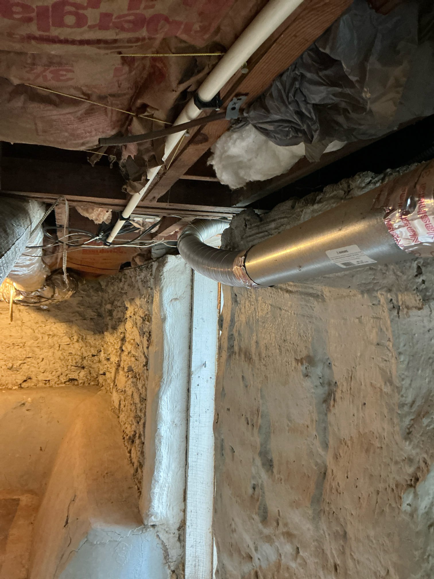 Diagnosed leaking heater. Found gas heater from 2017 leaking at base. Water pressure is 55psi. Also found vent for heater not to be up to code. Currently vent runs horizontal 15 ft and exits out side of home to exterior. Left estimate to replace current heater with new heater and bring vent up to code.