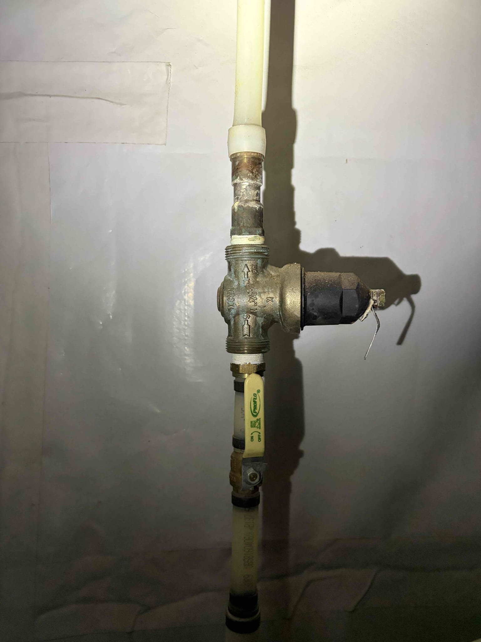 Came out to this customer‘s house to give him an estimate on a new 50 gallon gas water heater the water heater that is currently installed. There is from 2008. The water heater is definitely at end of life so therefore I recommend to get that replaced along with the pressure reducing valve the pressure reducing valves from 2016 is 10 years old However there has been signs of it leaking on the top of the nut so therefore I checked the water pressure and the water pressure red at 80 psi so therefore I recommended you get the pressure reducing valve replaced along with the water heater. Bring that water heater up to code installing a new CSST corrugated stainless steel gas Line. Attach the thermal expansion tank to the cinder block wall. This water heater is currently not leaking. There’s a small drip on the shut off out though very minor. The homeowners are expecting to replace it sometime mid June.