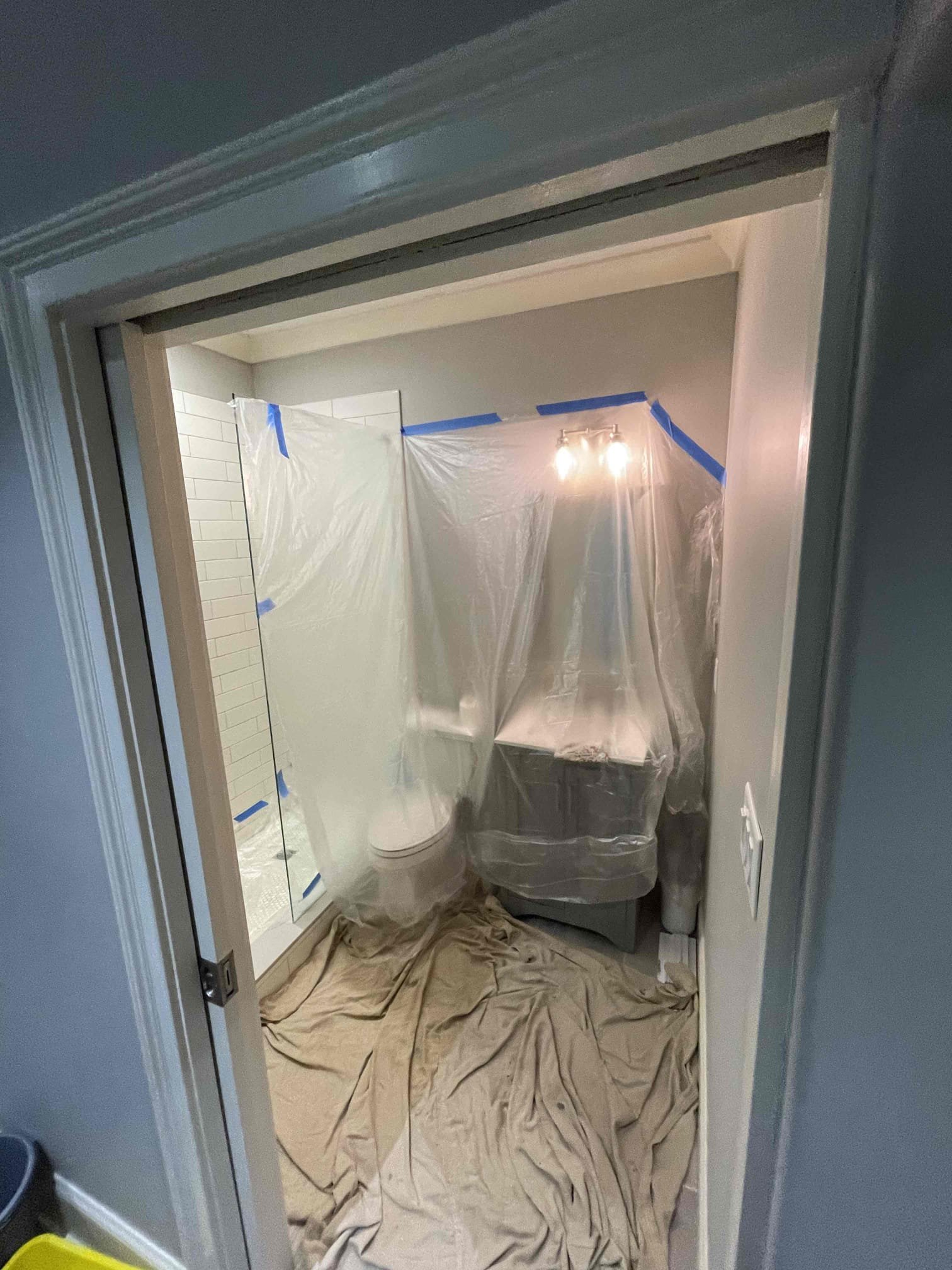 Came out for a leak in the ceiling. Arrived and met with homeowner. He directed me to the basement bathroom where we saw water slowly dripping out through the opening in the drywall where the fixtures were sticking through. Customer had shut the water down to the home for the last two days until we could get out here and water had continued to slowly keep leaking. We inspected the bathroom above where the leak was forming. We found the fill valve on the toilet had a small crack that had suddenly occurred at the base of the valve inside the tank. It allowed small stream of water to continuously seep out of the tank and ran down the supply line to the valve, where it continued running down the pipe into the ceiling below. Even after the water had been shut off for two days, the tank was still holding some water and explained why it was still continuing to slowly drip down. We rebuilt the toilet and replaced the supply line. Homeowner also had us open the ceiling to ensure there were no o