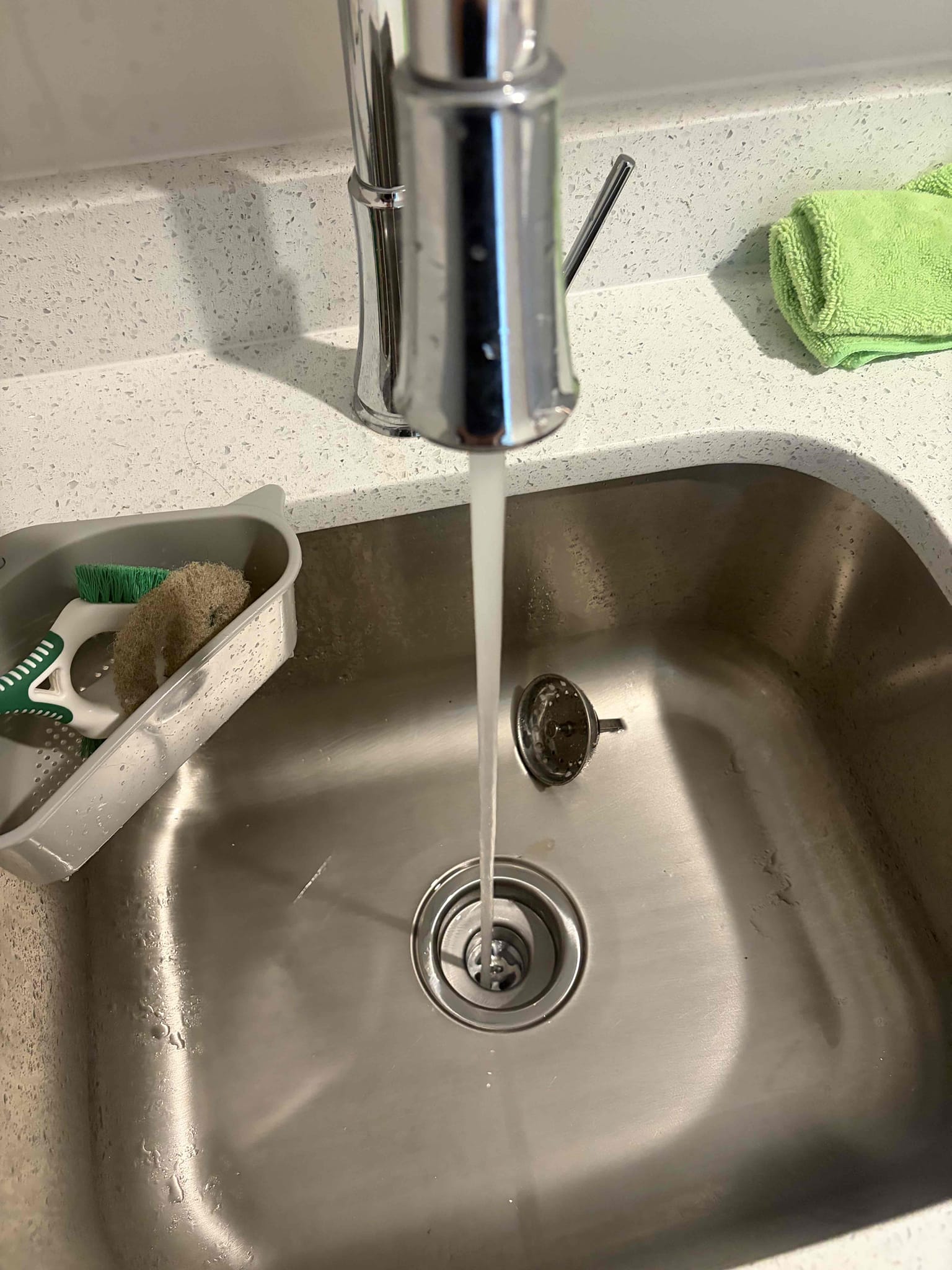 Cleaned the aerator, in the laundry sink, proper flow restored, no leaks 