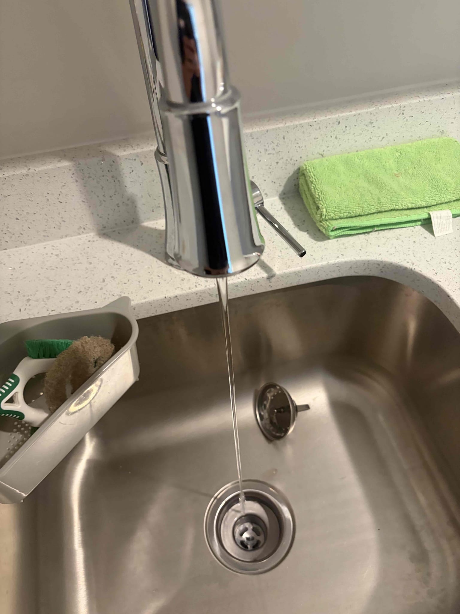 Cleaned the aerator, in the laundry sink, proper flow restored, no leaks 