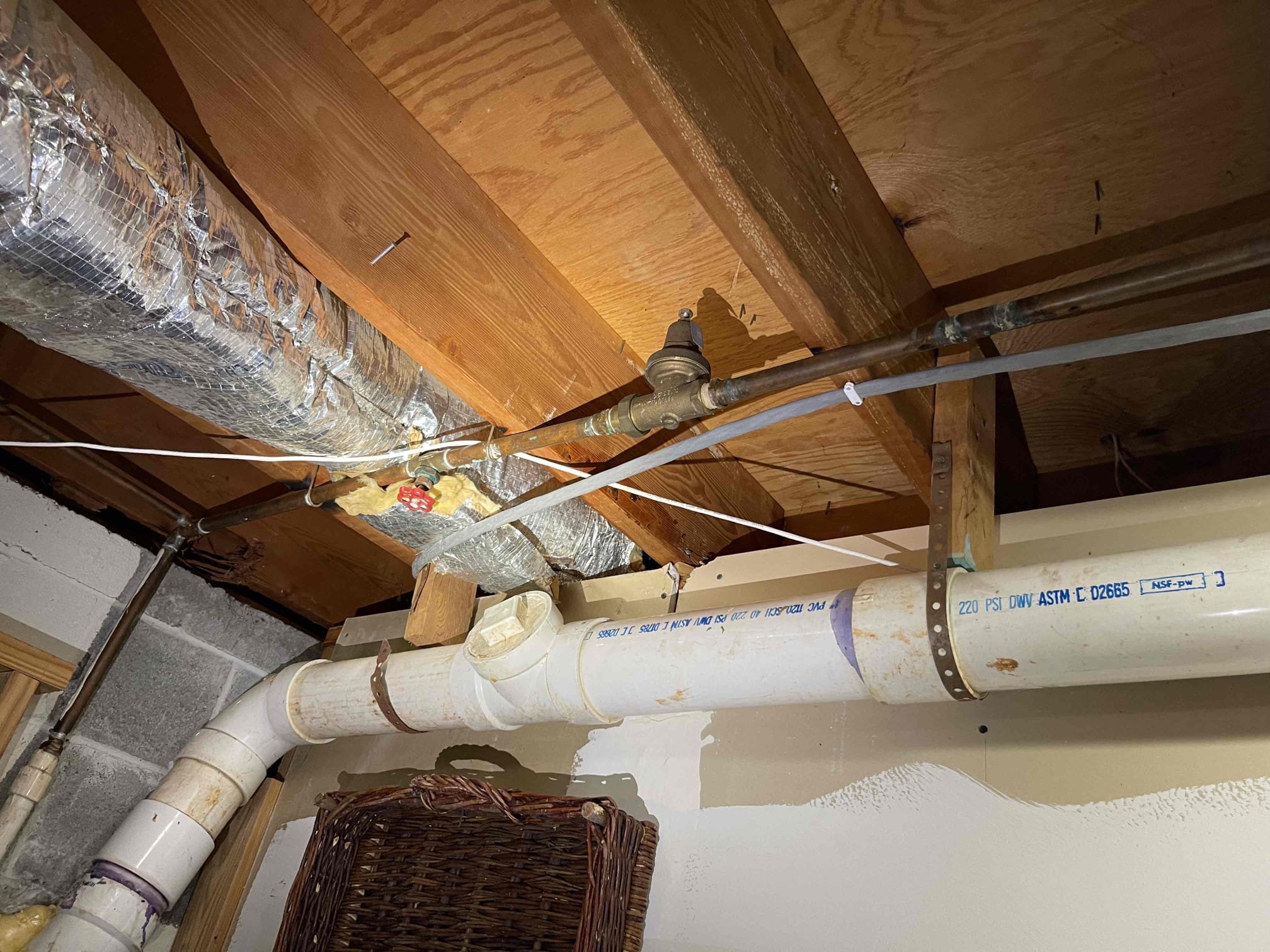 Came out for a sewage ejection pump that was not functioning. Arrived and met with homeowner. He directed me to the utility room in the back of the basement where the pump and pit was installed. Pump was removing water but would constantly run when plugged in regardless of the water level. Pump was installed in 2014. Customer elected to replace the pump. Removed the lid and cut out the old pump, check valve, and ball valve. Replaced all three and tested to ensure proper function. Reinstalled the lid and gaskets. While here I also checked the water heater and water pressure. Water heater is from 2020 and is still under warranty until September. Water pressure tested at 94 psi, indicating a failed PRV. Cut out the PRV and installed a new 3/4 watts 25AUB and a new ball valve. Set new water pressure to 78 psi. Expansion tank bladder was still intact upon inspection and did not need to be replaced. No further issue at this time. 1 year warranty on parts and labor. Thank you for choosing Che