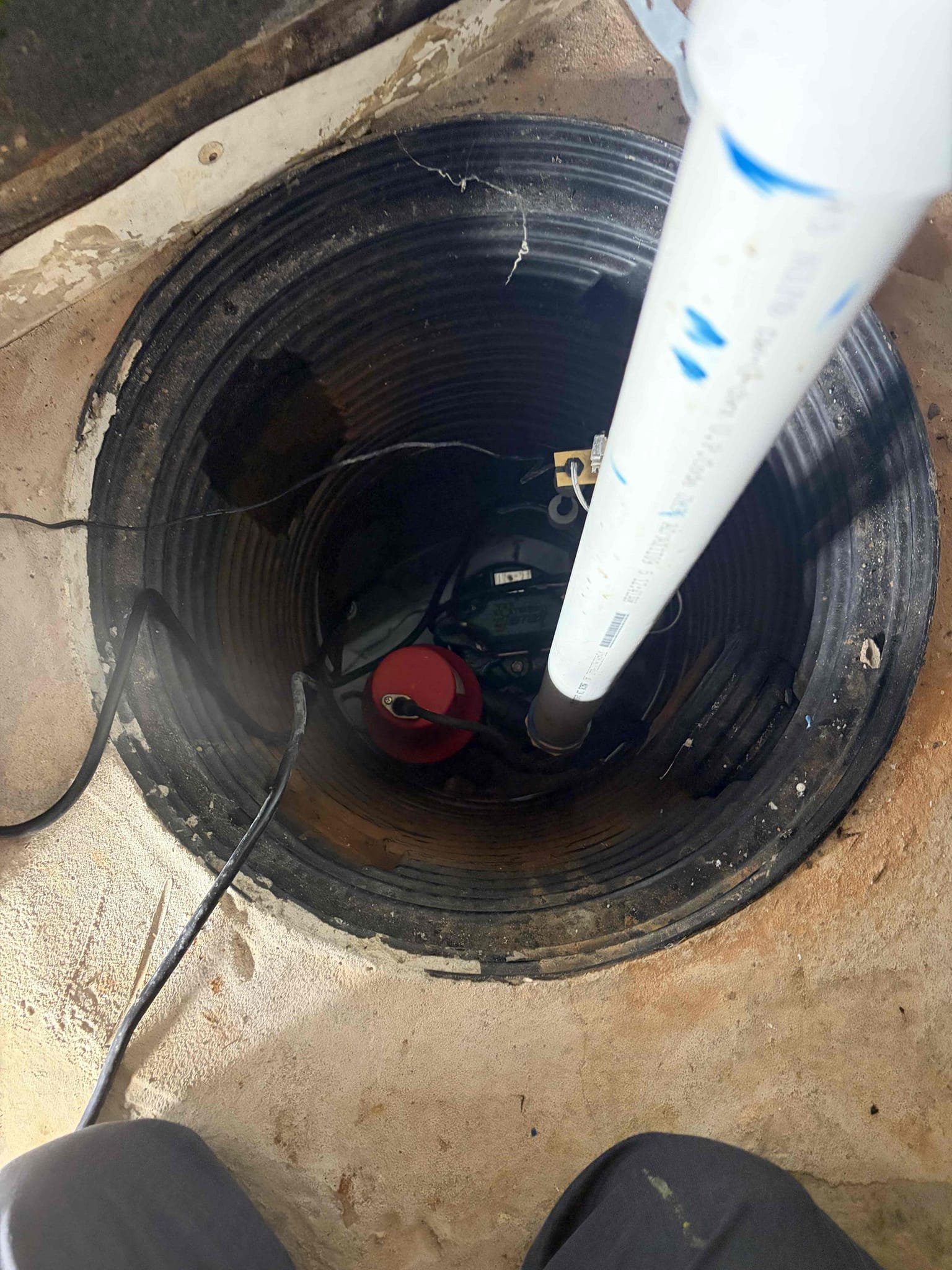 For this customer, we came back out to their house after we installed a sump pump and a battery back up. However, the previous battery backup had failed indicating that it needed to be replaced with a new sump pump and back up battery so we went back with the liberty 441, pump with a new Duralast heavy duty battery for proper securement of the new sump pump. Additionally, we had to re-pipe the drain line to accommodate the new pump because it was different kept the pre-existing check valve because it was in good condition. Made sure all the wiring was in the correct spot mounted the battery charger and maintainer on the wall and attached the control panel for all the wiring on top of the battery box installed the new float switch on the other side of the pipe and once installed there are no leaks and the customer is all set to use their brand new sump pump as they wish when the other pump does not work properly.