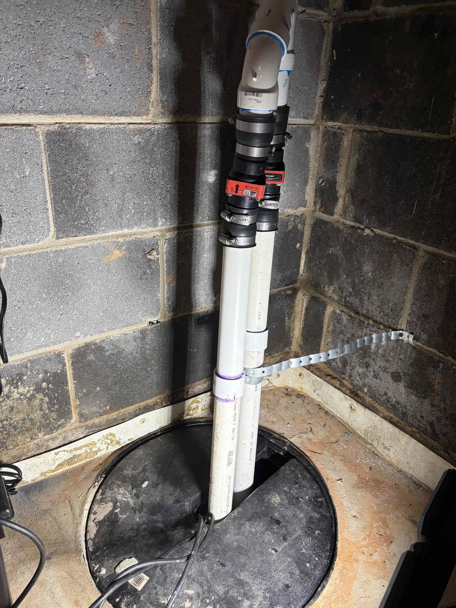 For this customer, we came back out to their house after we installed a sump pump and a battery back up. However, the previous battery backup had failed indicating that it needed to be replaced with a new sump pump and back up battery so we went back with the liberty 441, pump with a new Duralast heavy duty battery for proper securement of the new sump pump. Additionally, we had to re-pipe the drain line to accommodate the new pump because it was different kept the pre-existing check valve because it was in good condition. Made sure all the wiring was in the correct spot mounted the battery charger and maintainer on the wall and attached the control panel for all the wiring on top of the battery box installed the new float switch on the other side of the pipe and once installed there are no leaks and the customer is all set to use their brand new sump pump as they wish when the other pump does not work properly.