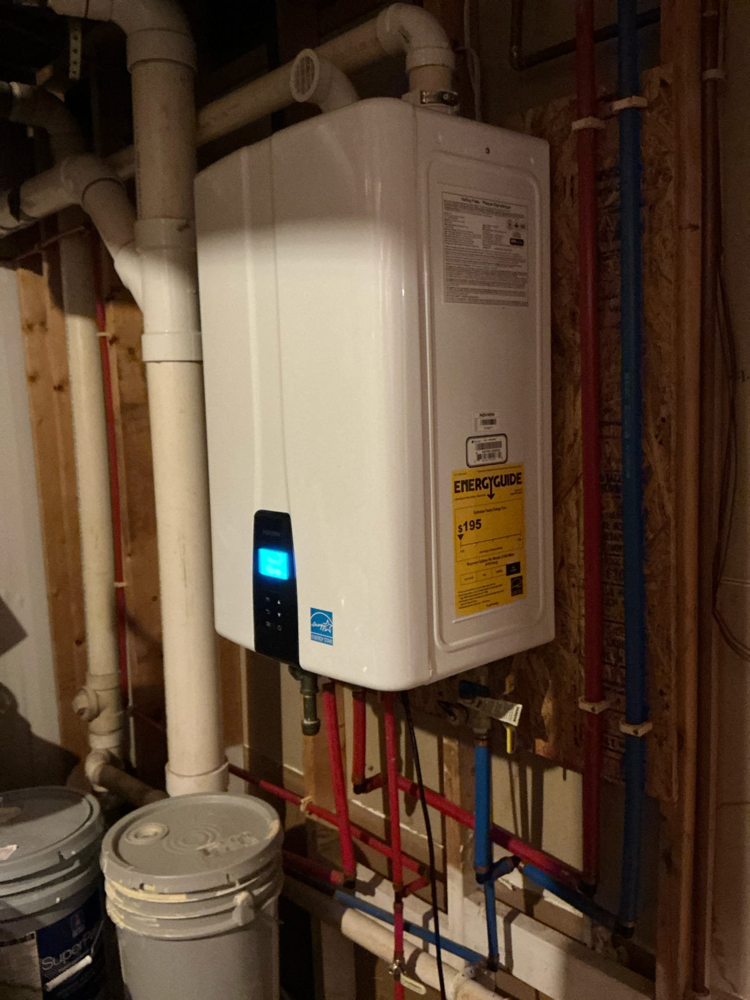 Performed tankless flush with promo $95 heater flush special. Flushed navien tankless unit in basement with calci free tankless solution. Cleared all filters and reset heater. Tested for proper operation. No leaks. Cleaned work area 