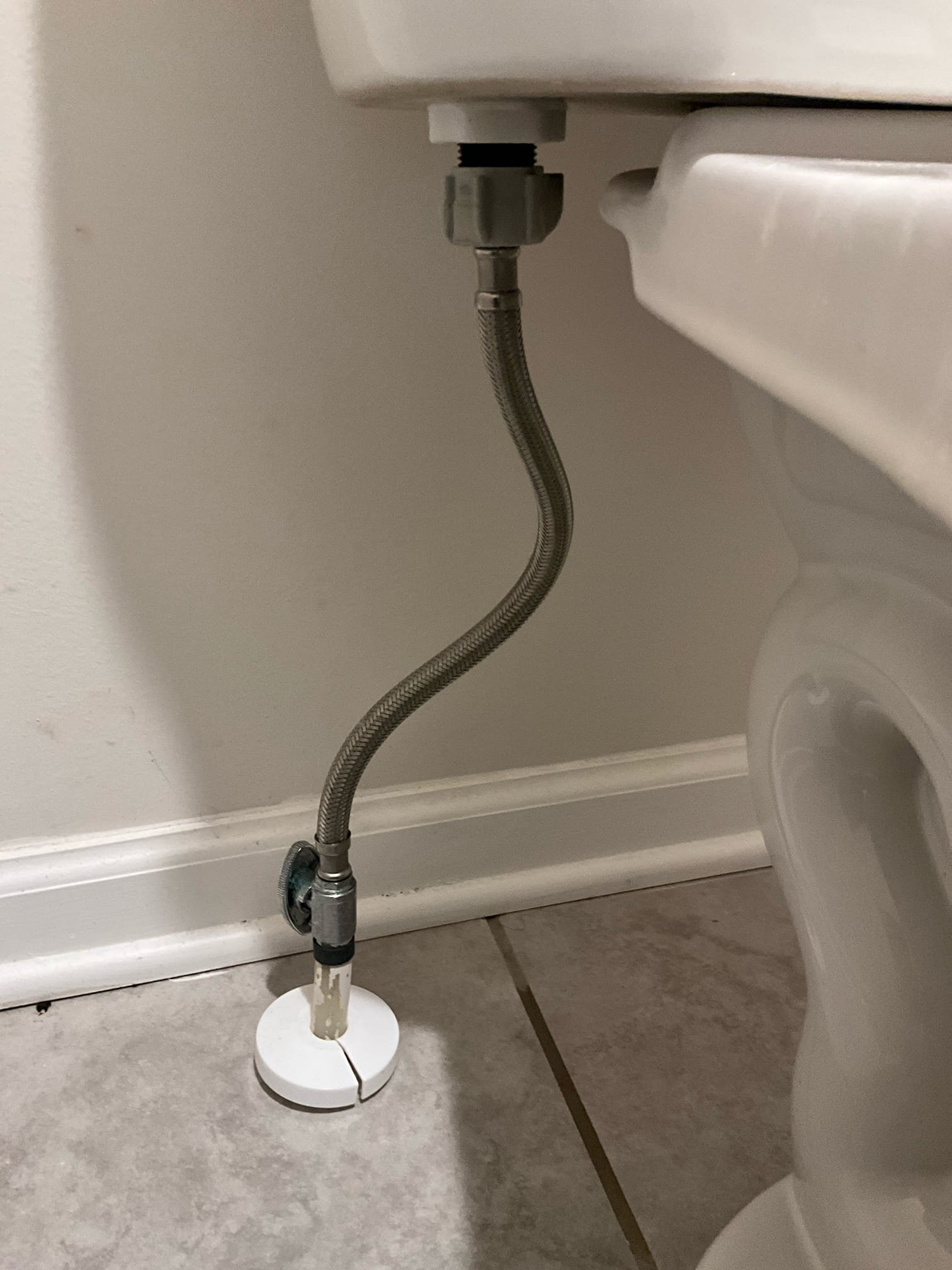 Customer had a bidet supply line burst. Upon physical inspection of the bidet, I recommended to customer putting a new bidet in. There were signs of corrosion in the chrome handle and a supply line had already burst. Customer will get a new bidet and asked for removal of the existing bidet. Made customer aware that the existing supply line is built into the stop. If there’s ever any issues, then the stop itself will have to be replaced. Removed the bidet, reinstalled the existing toilet seat, and connected the existing supply to the fill valve. Tested all work to ensure proper function and no leaks. None were found at this time. 