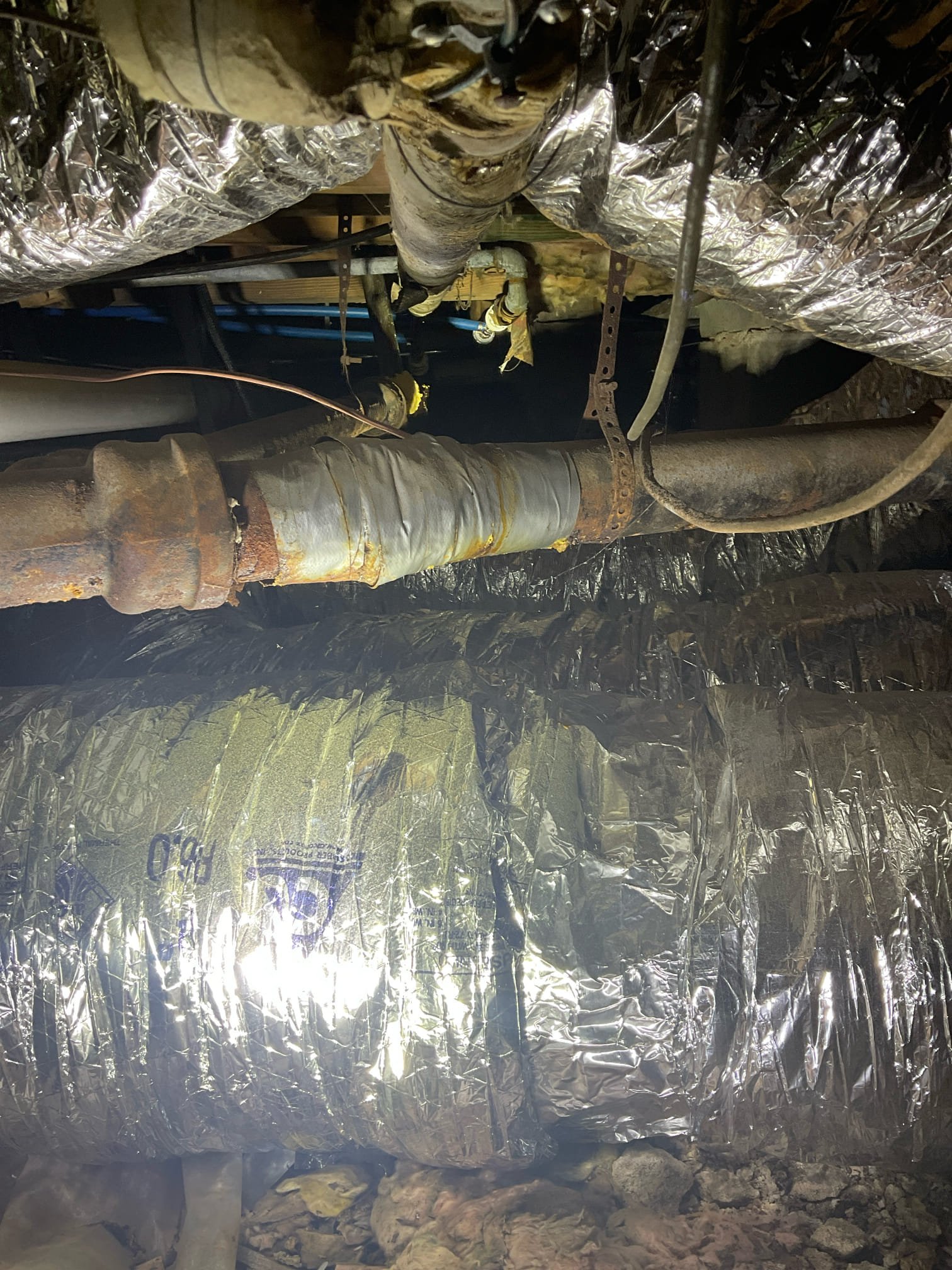 Checked problem with low water pressure and leak in crawl space 
Provide quote for water service, repipe and drain pipe work 