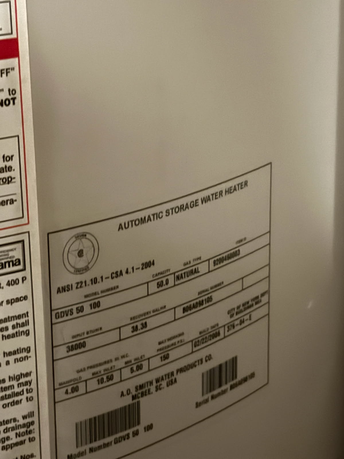 Replaced a 50 gal gas direct vent water heater and Prv 