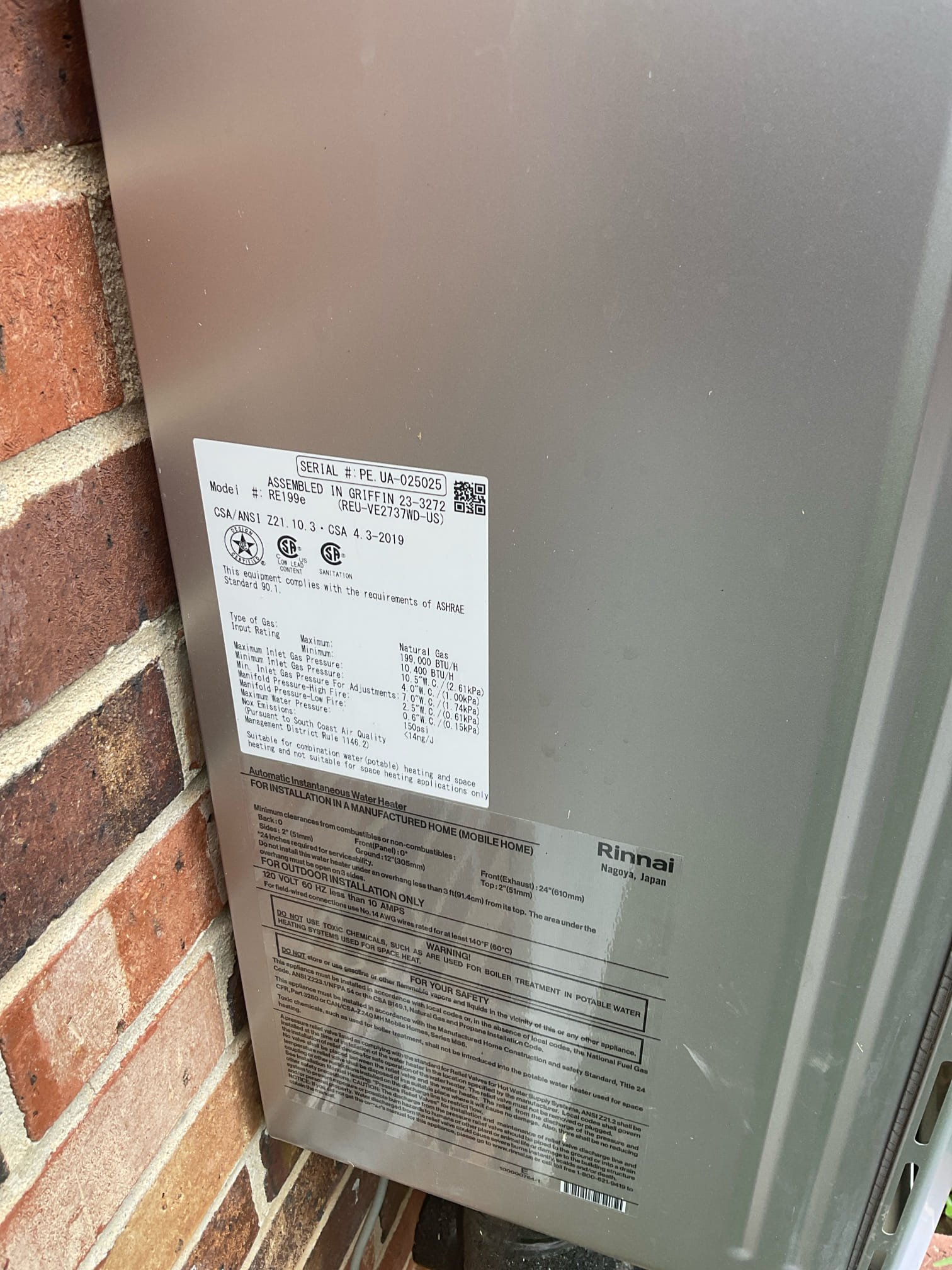 Checked issue with not making ice , water left off under the kitchen sink for the refrigerator , I turned on and should work now , I also give quote for add a outdoor tankless service kit and pipe cover . 