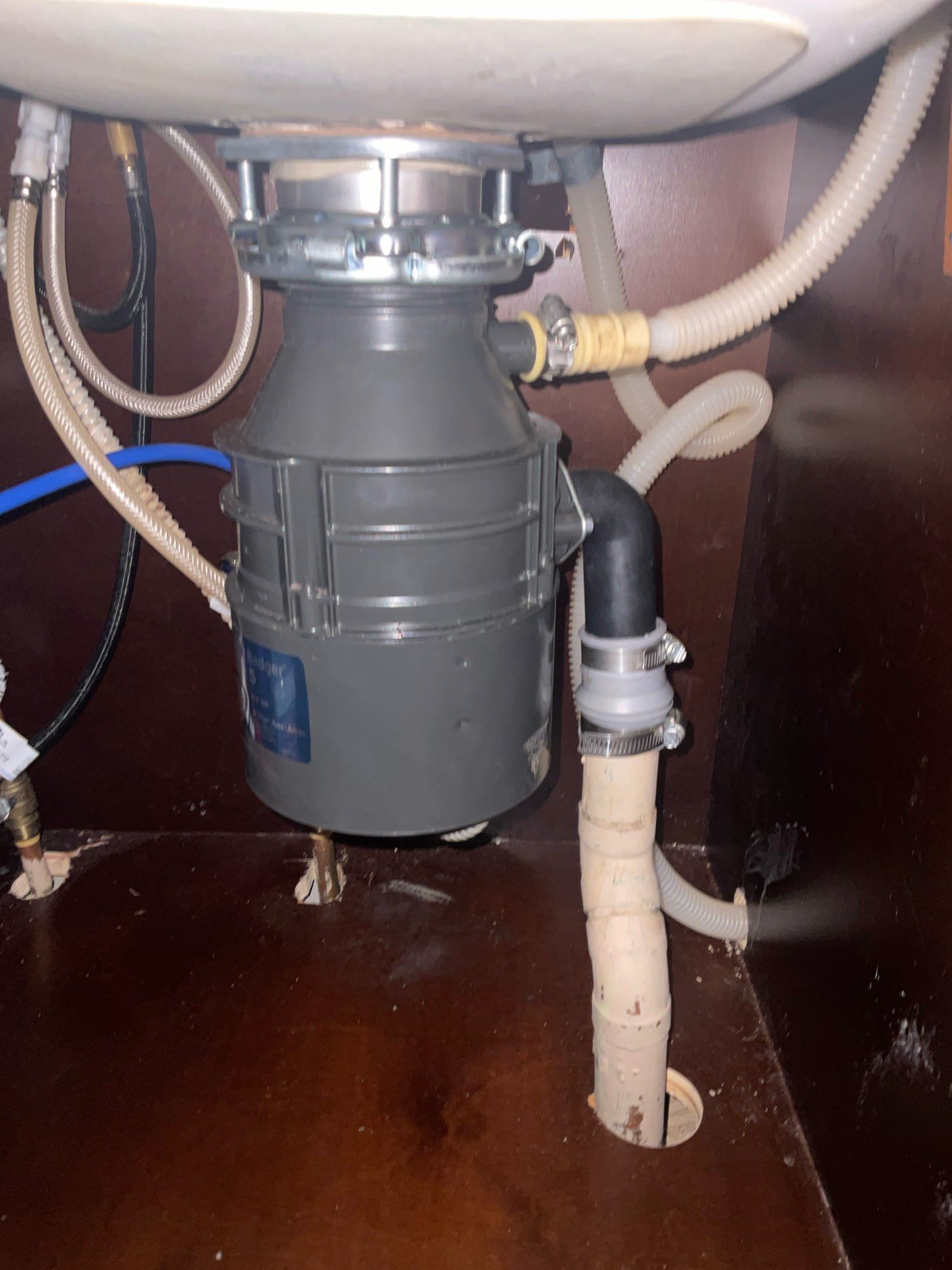 Did member inspection and flush tankless , found a bad disposal and replaced with bager 5 type , found a pvc pipe for a hose bib installed in the back comes out the ground with no drain valve , that may leading to a freeze and pipe break problem. 