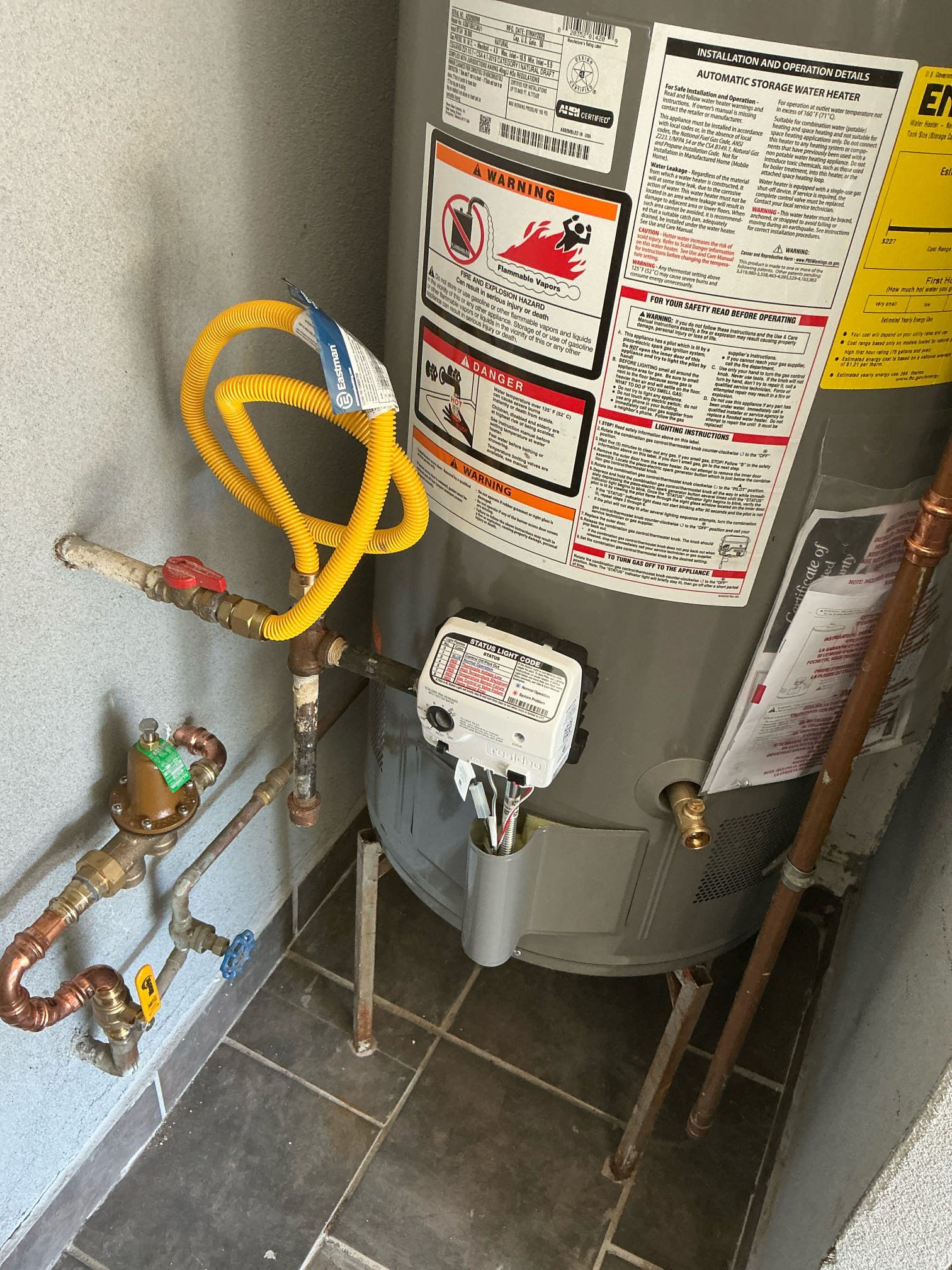 Came to light water heater as courtesy since meter was not installed when water heater was installed.