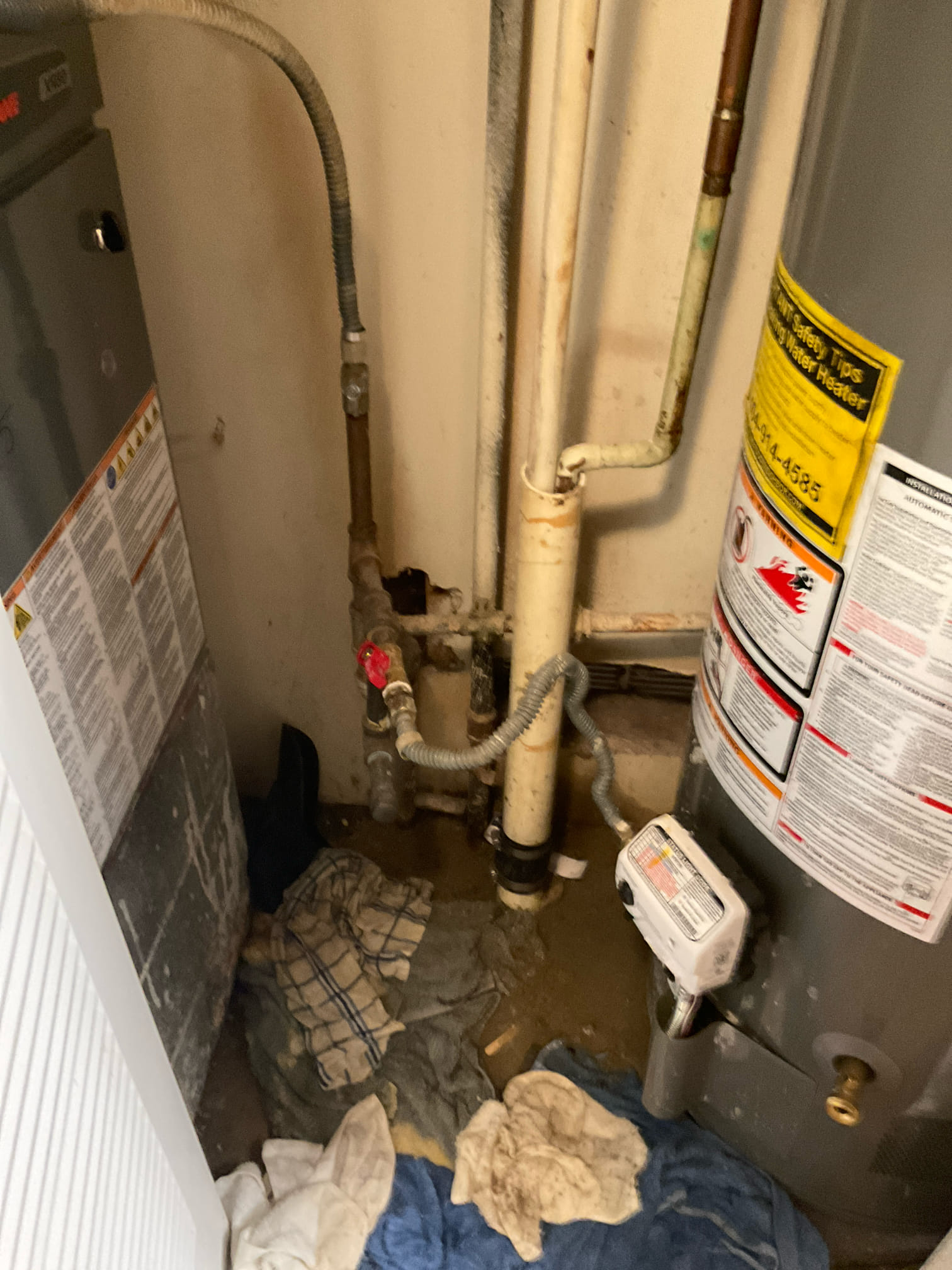 Cleared 2” pvc drain catch water heater t p line and hvac condensate for two units , snaked 25 feet to cleared . 