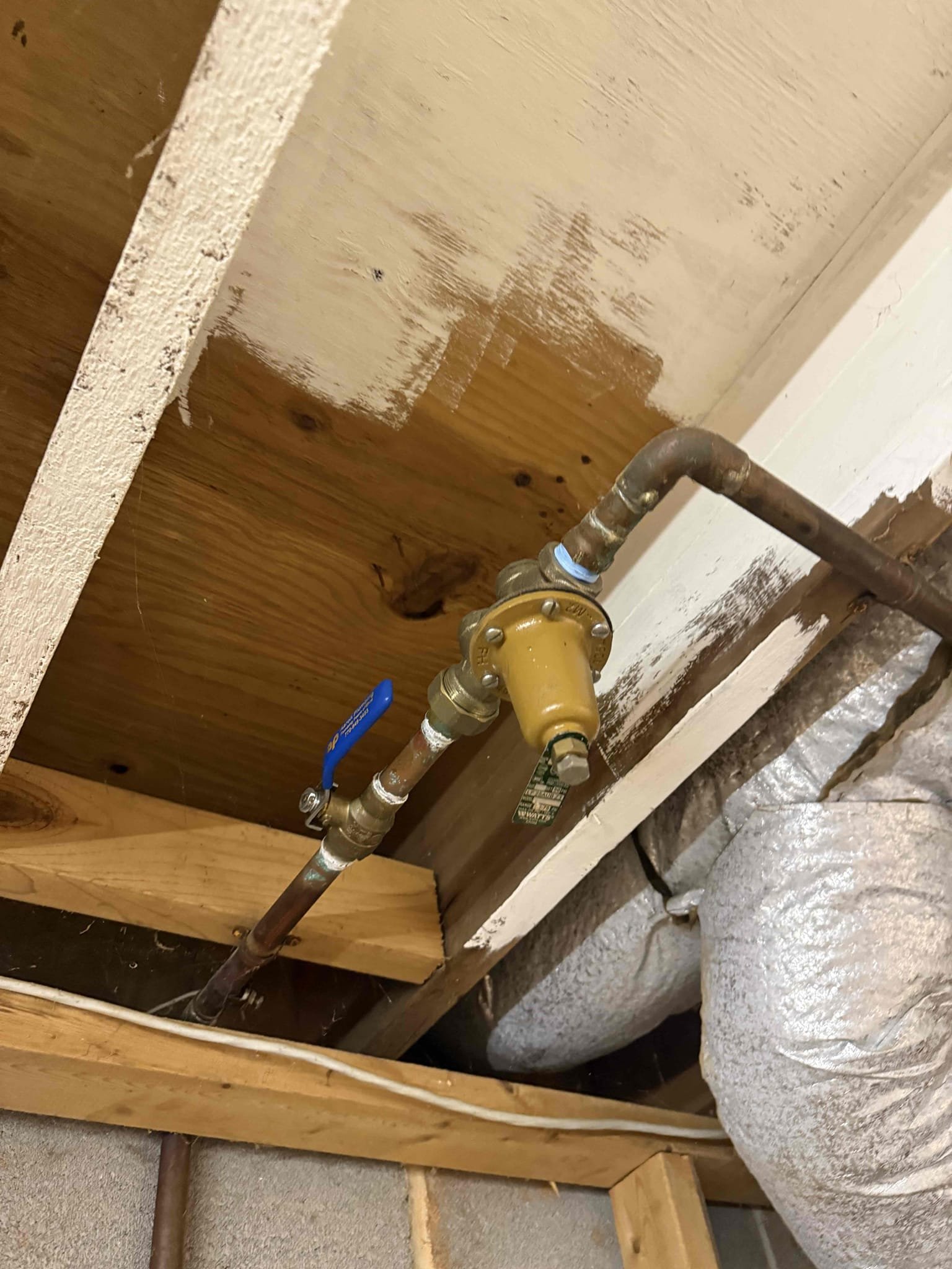 Water leak upon arrival. Customer stated the city came out and changed the meter due to it not working correctly and told her to wait 30 days and see if her water bill goes back to normal. After checking meter it was still running. Checked to see if the leak was in the yard but it was not. After looking noticed toilet in hallway running constantly, informed customer this would be the reason for the high water bill. Customer also mentioned a pressure issue. Checked the PRV and when two fixtures are ran the pressure drops 30 psi. Informed customer we could replace the PRV to fix that issue. Gave customer estimate to rebuild toilet and replace PRV. Customer stated she would rebuild the toilet herself. 