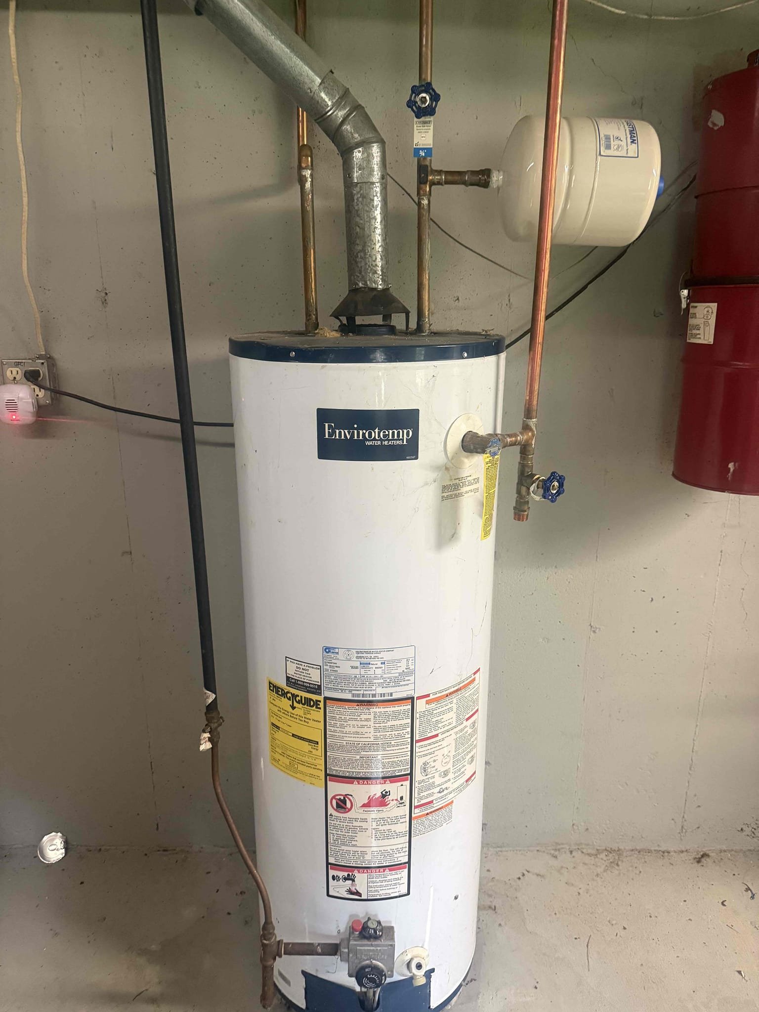 Water heater leaking upon arrival. Customer stated that she is moving and the water heater started to leak Monday. Customer stated she was going with the cheapest price and was getting multiple quotes today and wouldn’t make a decision until tomorrow morning. Gave customer estimate to replace 50 gal gas tall water heater, new pan, expansion tank, and shutoff valve. 