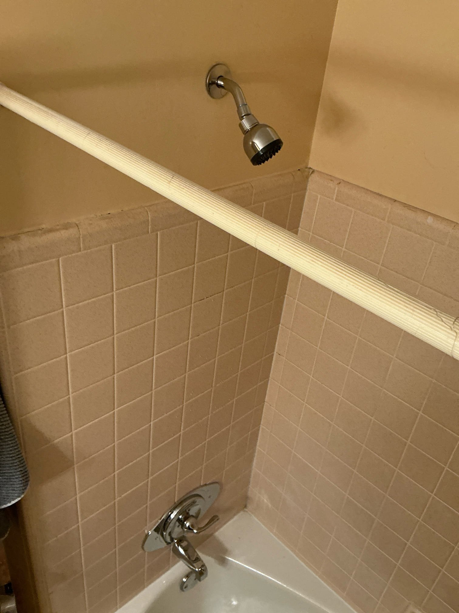 Once floors are refinished, return to install toilet and new vanity and faucet provide by customer. Install toilet and vanity with new supply lines. Test for proper operation and leaks. Seal properly and clean work space.
Shut off water to home and drain system. In closet behind tub access piping. Cut out old shower valve. Install new 3 hole cover plate and new single handle shower cartridge. Install trim and handles, new tub spout and piping as well as new shower arm and head. Test for proper operation. Clean work space.