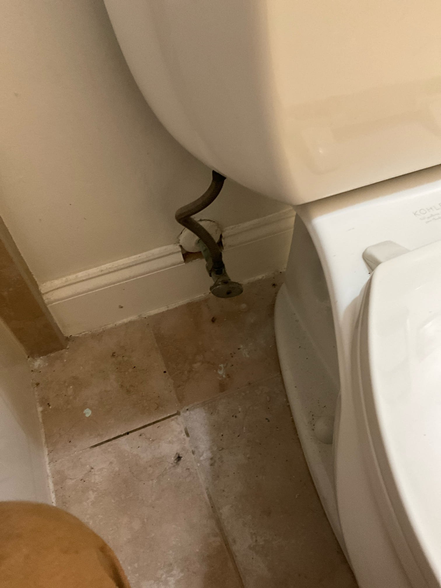 Called out for broken toilet handle. Toilet handle was in half and noticed gasket on flush tower was worn out and fill valve showed signs of age. Replaced toilet, gasket, supply line and handle checked work and cleaned up work area