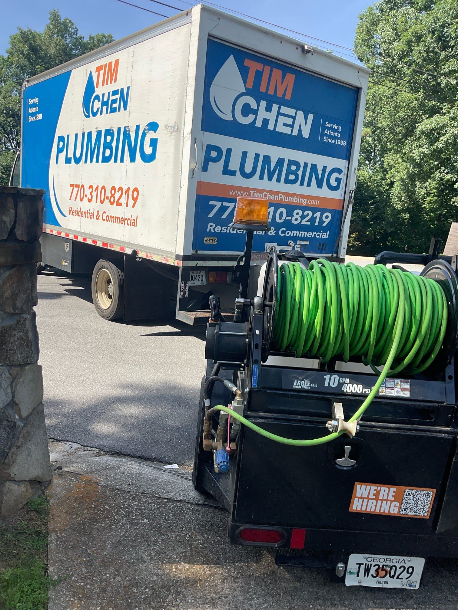Hydro Jetting service clean the main line from septic tank toward house , pull out massive grease pieces that caused back up , camera inspection found “ belly “ from house the tank that can cause grease build up and clog up again 

Also checked water pressure is at 115 psi , quoted Prv replacement but customer declined at this time , discussed and signed up membership today . 