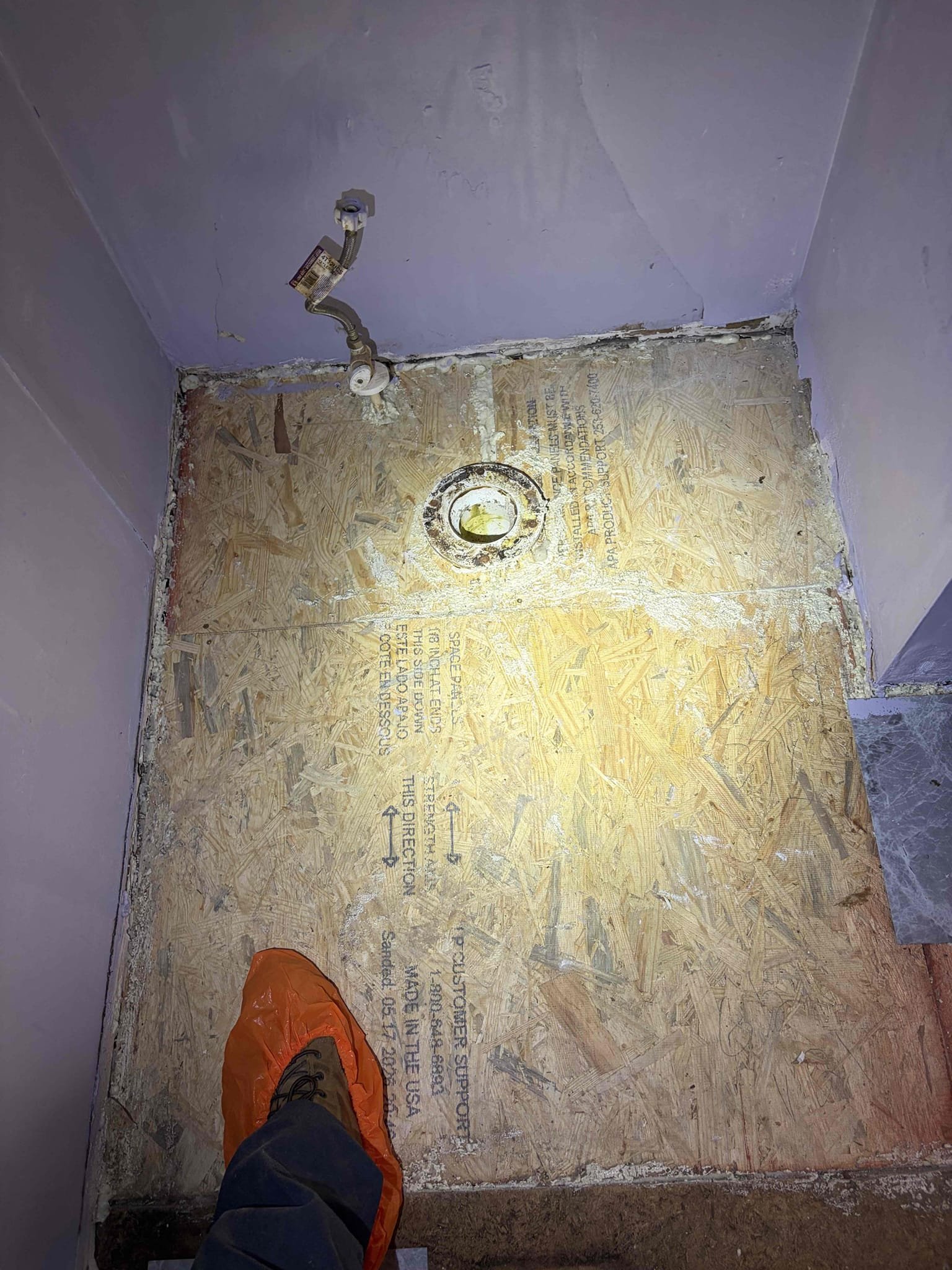 For this customer, they wanted me install toilet on non-finish floor some sort of smart skirted toilet wanted to be installed however, the flange is too tall, even if we were to install new flange from above the way that the line comes in for the toilet it would still be too hot so therefore, I recommended to put a piece of plywood and or thicker flooring in order to get the flange level or set a little bit higher on top of the floor Before that the toilet can be installed the reason being if we installed that toilet wrong the toilet is gonna rock back-and-forth if we install the flange from a low will have to go in the crawlspace and redo the drop with a new horizontal line at this time. The customer is getting the handyman to take a look at the flooring and would come back for the toilet installation. 