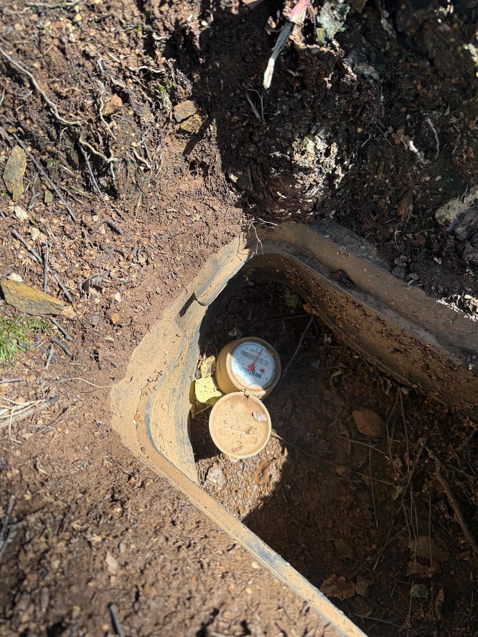 Water leak upon arrival. Customer stated his water service broke and is under a tree. After looking at the meter and the direction it was facing informed customer in order to do any work on the water service, the tree that’s sitting on the meter box would need to be removed first. Left customer with estimate to replace the entire water service once the tree is removed. Customer stated he has to talk to his hoa about removing the tree before anything can be done.