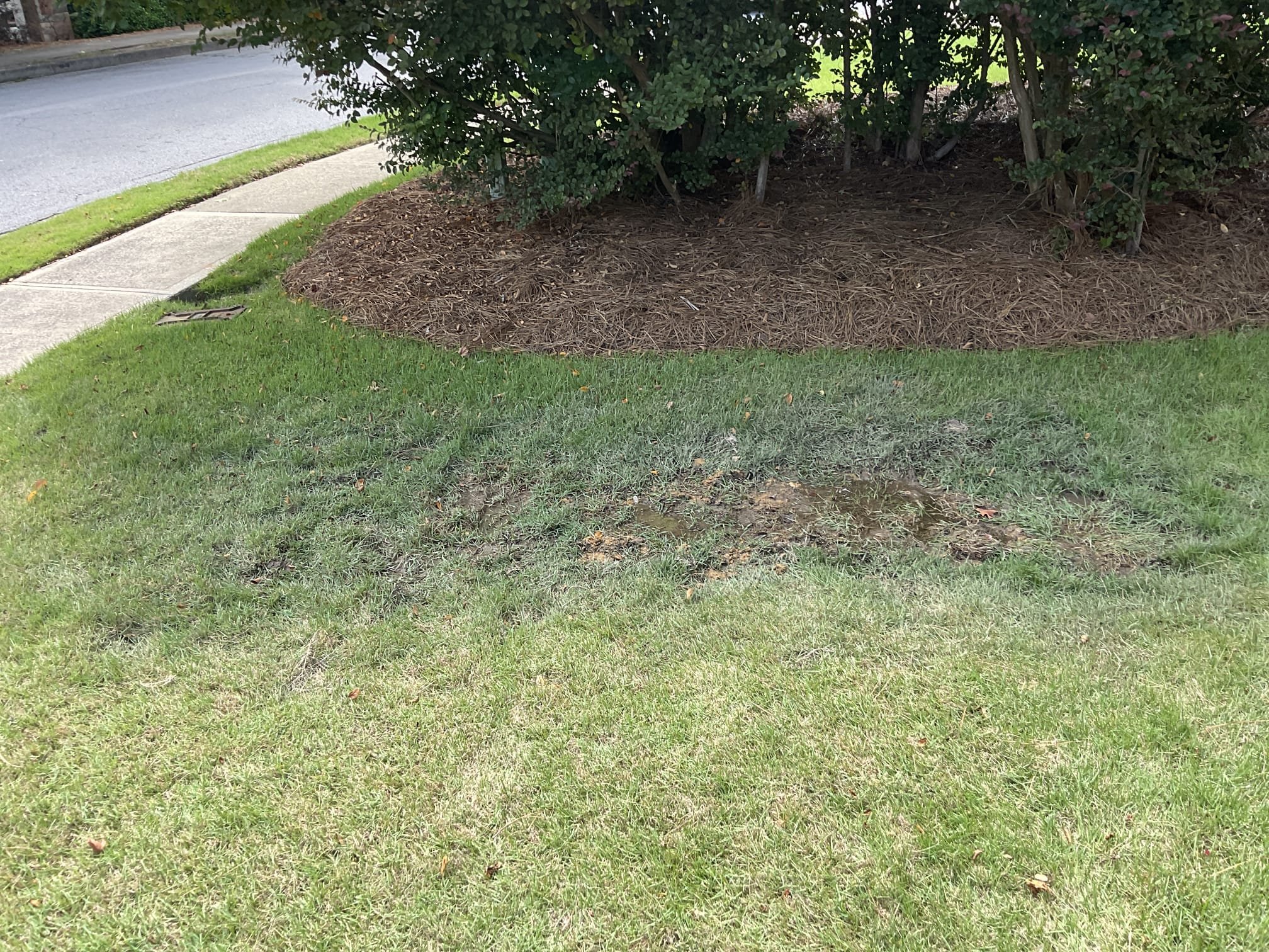 Checked wet grass area in front of home , found a irrigation control box below grass and water is continuing leak out from top of the control head , called customer explained, customer need call lawn irrigation company to make repair .