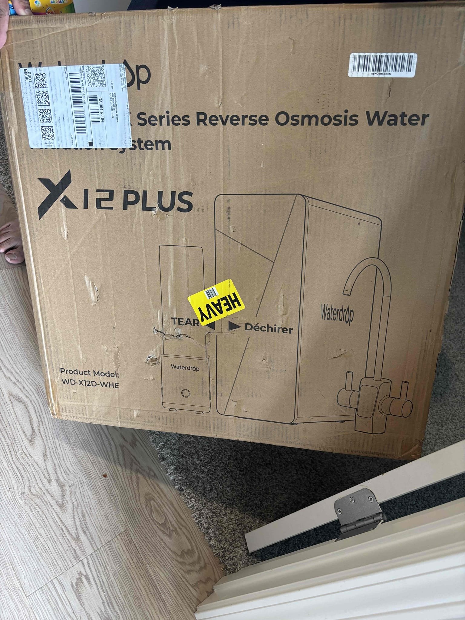 Gave customer estimate to install new 3 stage whole home filtration system and installed customer supplied under sink reverse osmosis system. Customer approved estimate. Informed customer they will need a counter top company to come out and drill two holes for the ro system and soap dispenser. Will return Friday to perform work. 